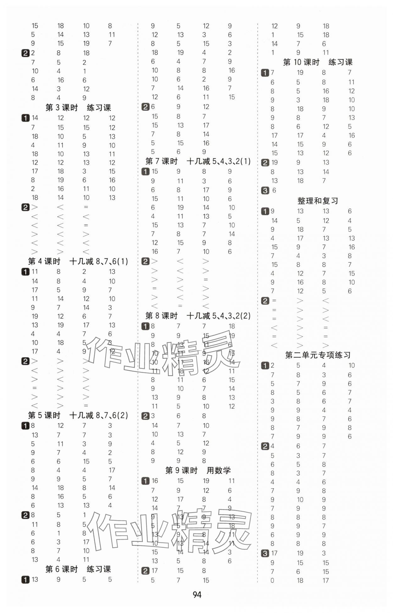 2025年七彩課堂計算天天練一年級數學下冊人教版 第2頁