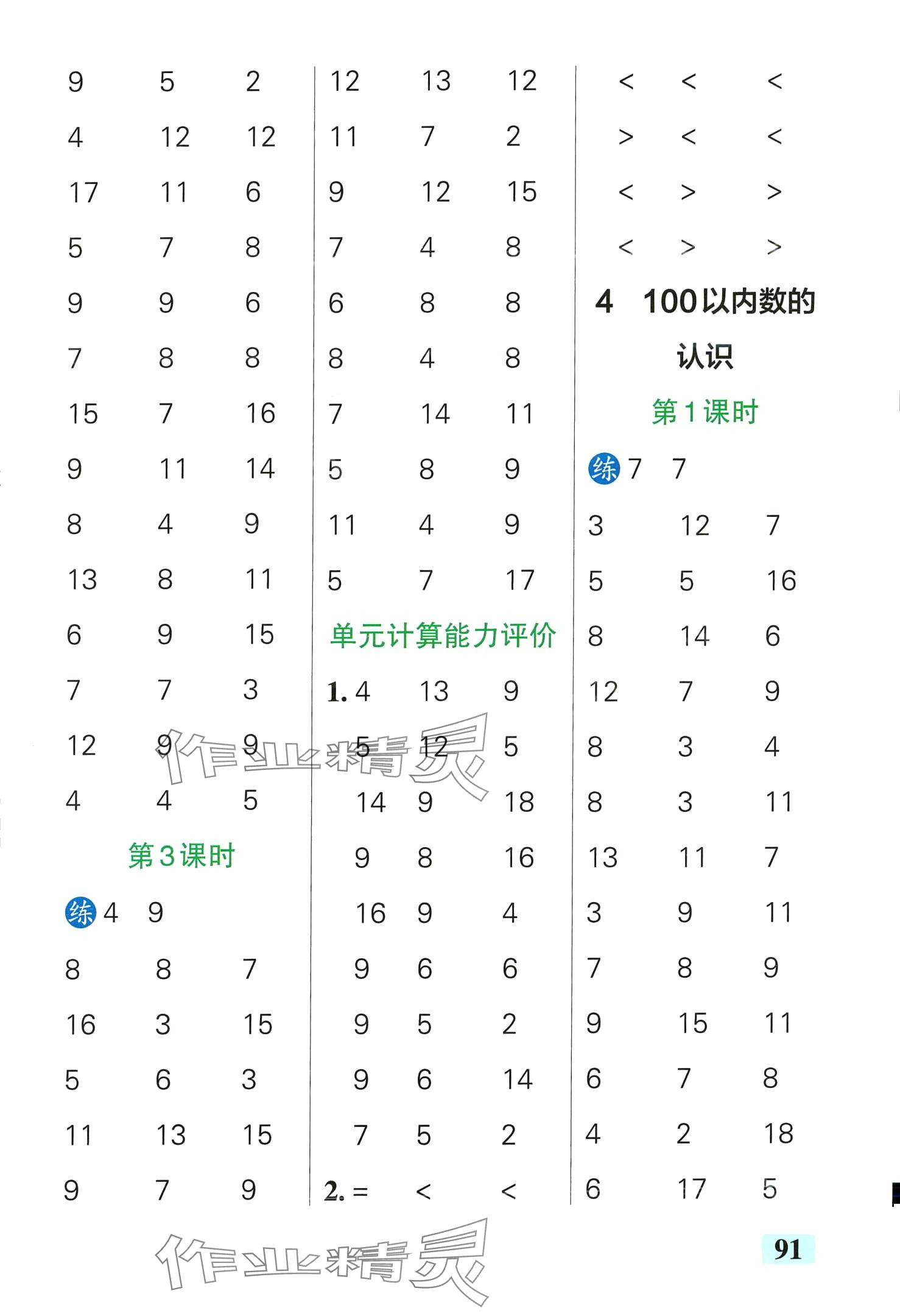 2024年小學(xué)學(xué)霸口算一年級(jí)數(shù)學(xué)下冊(cè)人教版 第7頁