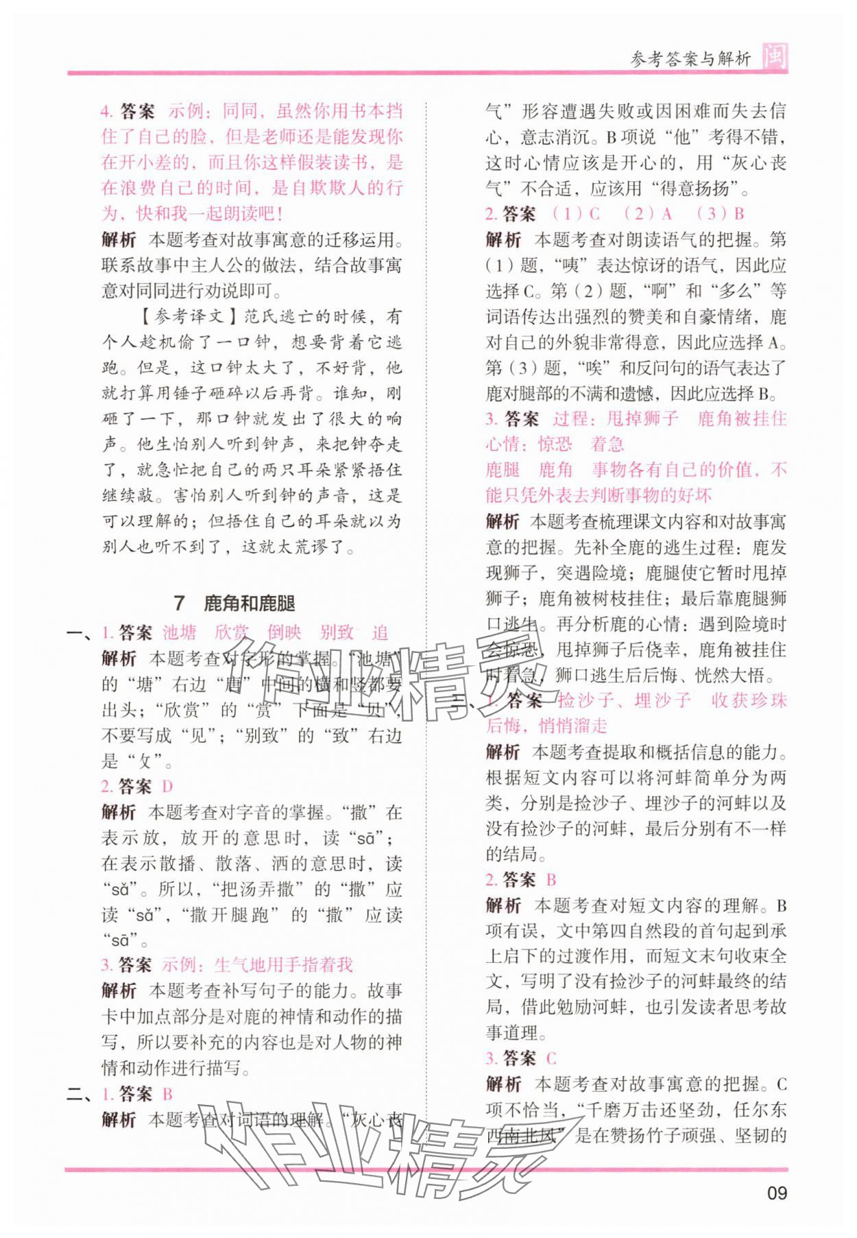 2025年木頭馬分層課課練三年級語文下冊人教版福建專版 第9頁
