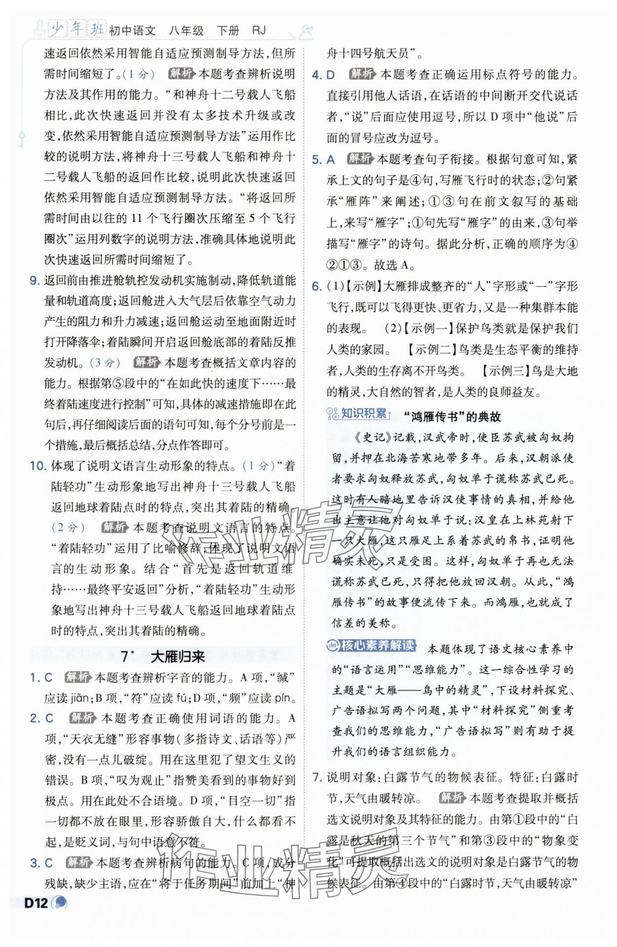 2025年少年班八年級語文下冊人教版 第12頁