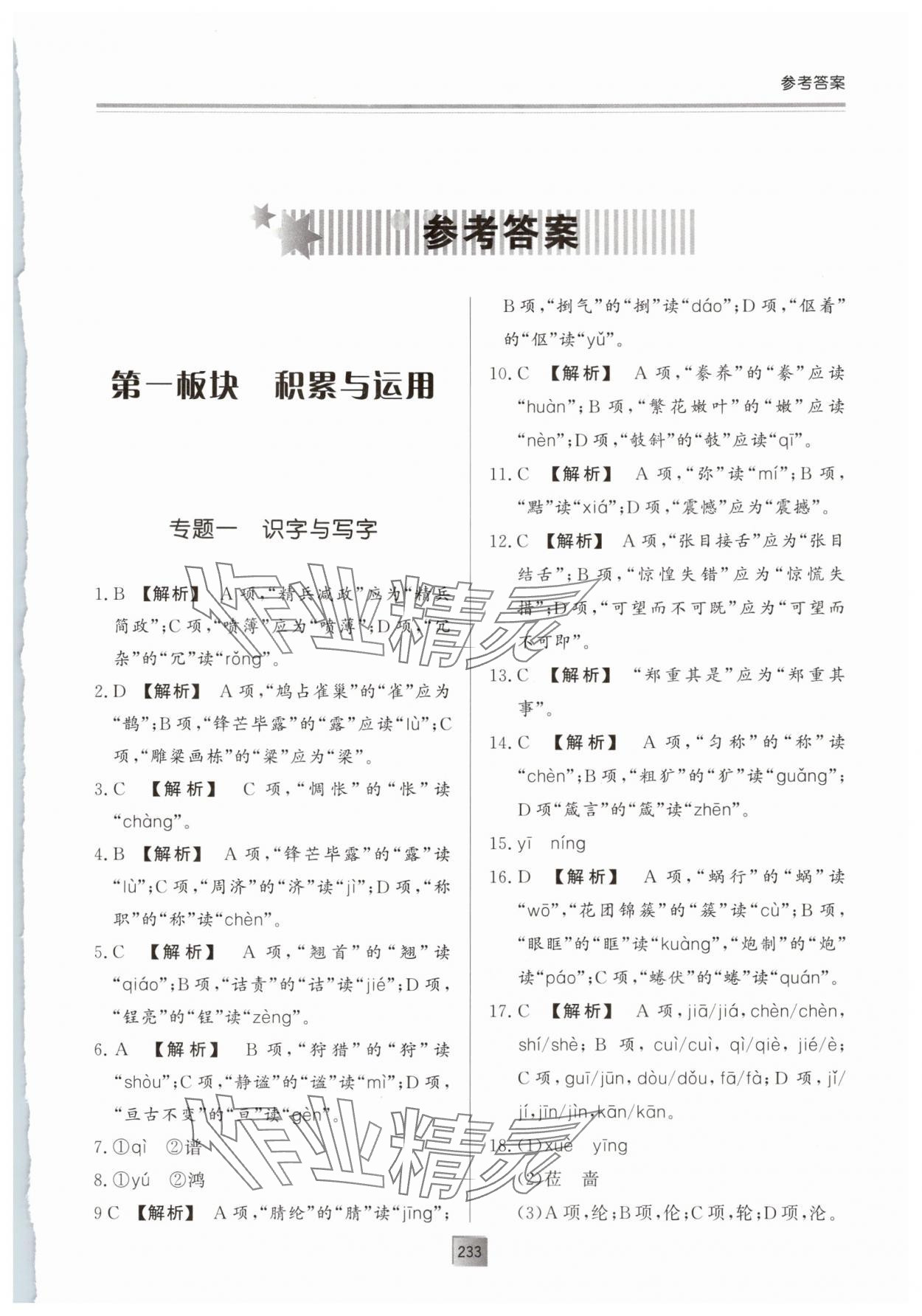 2025年初中總復習手冊明天出版社語文 第1頁