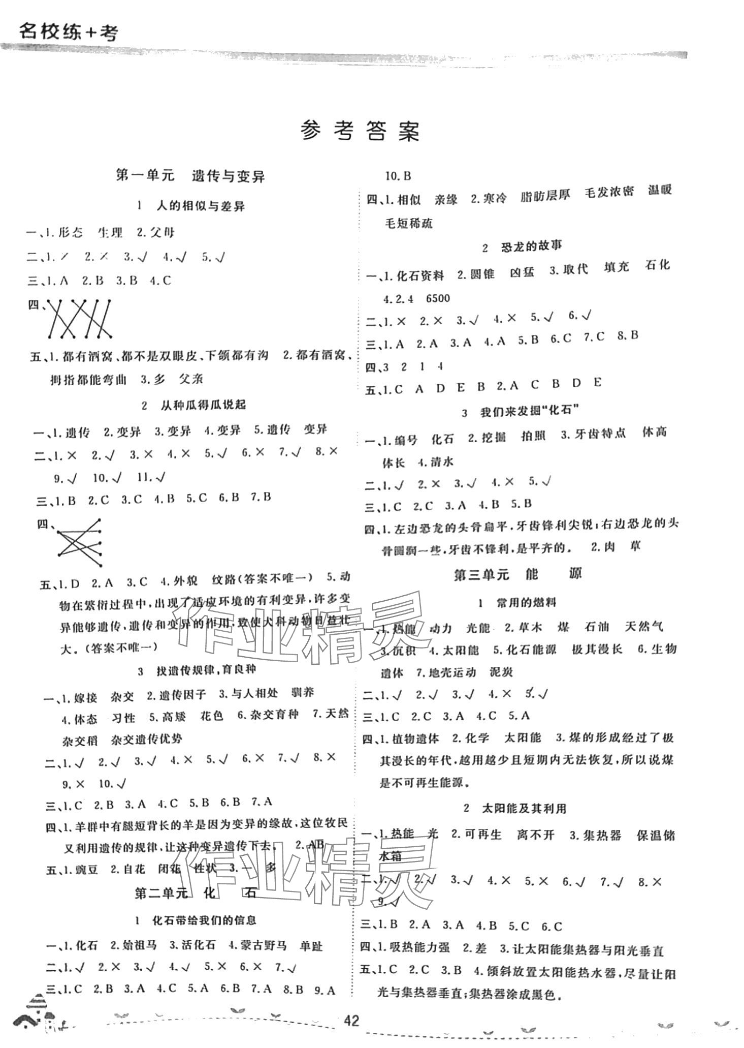 2024年名校練加考六年級科學(xué)下冊湘科版 第1頁