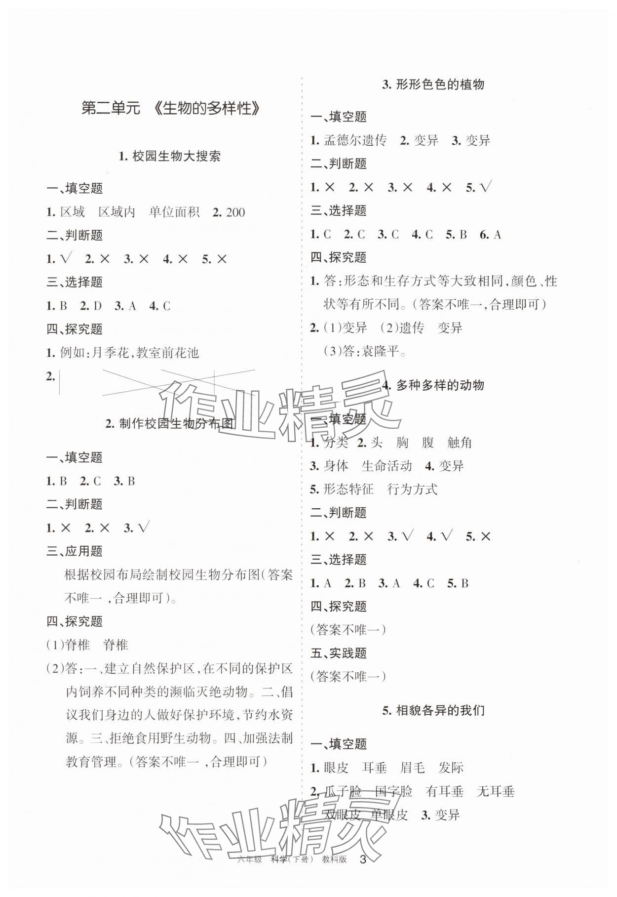 2025年學(xué)習(xí)之友六年級(jí)科學(xué)下冊(cè)教科版 參考答案第3頁(yè)