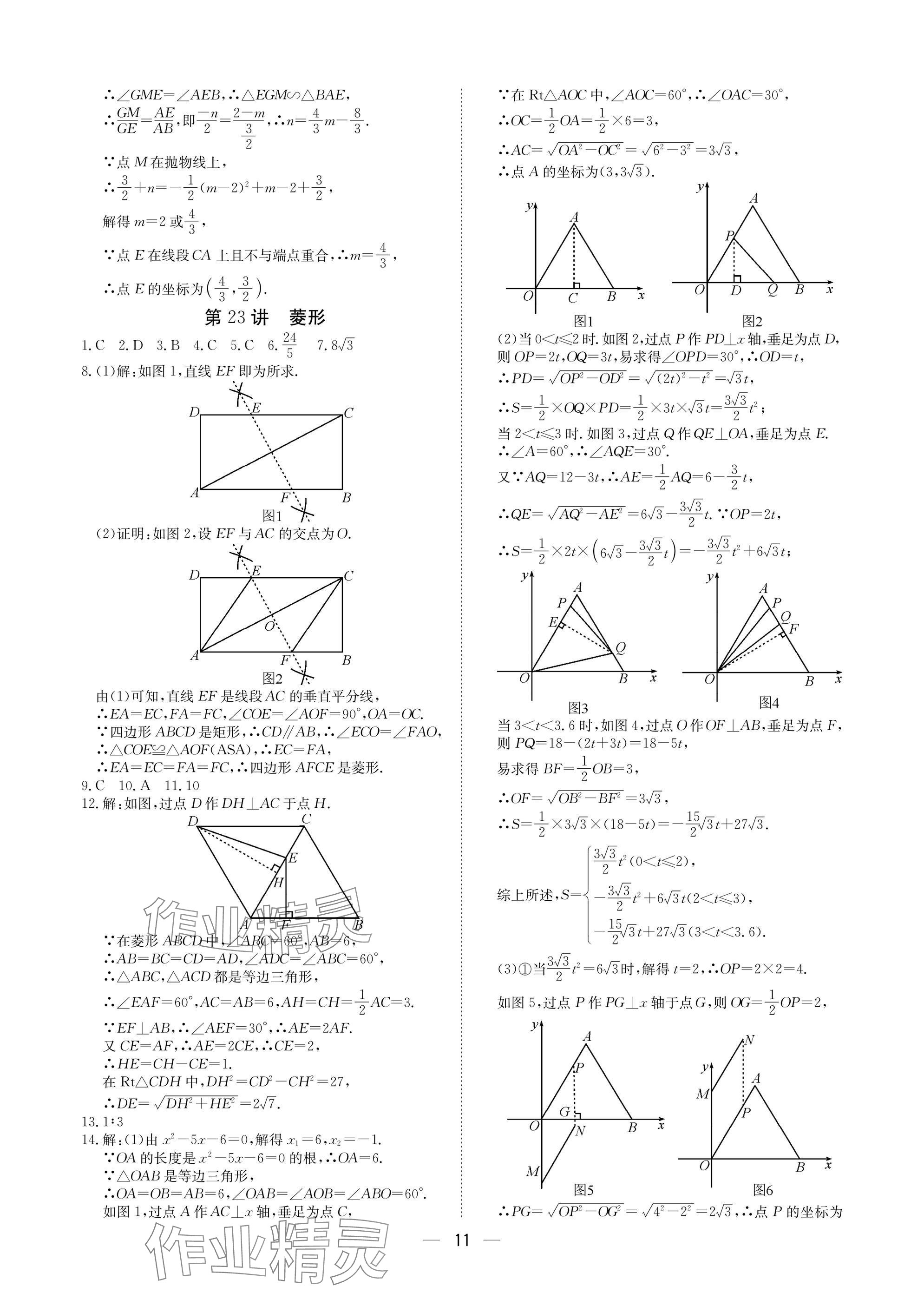 2025年中考導(dǎo)引湖北教育出版社數(shù)學(xué)人教版 參考答案第11頁(yè)