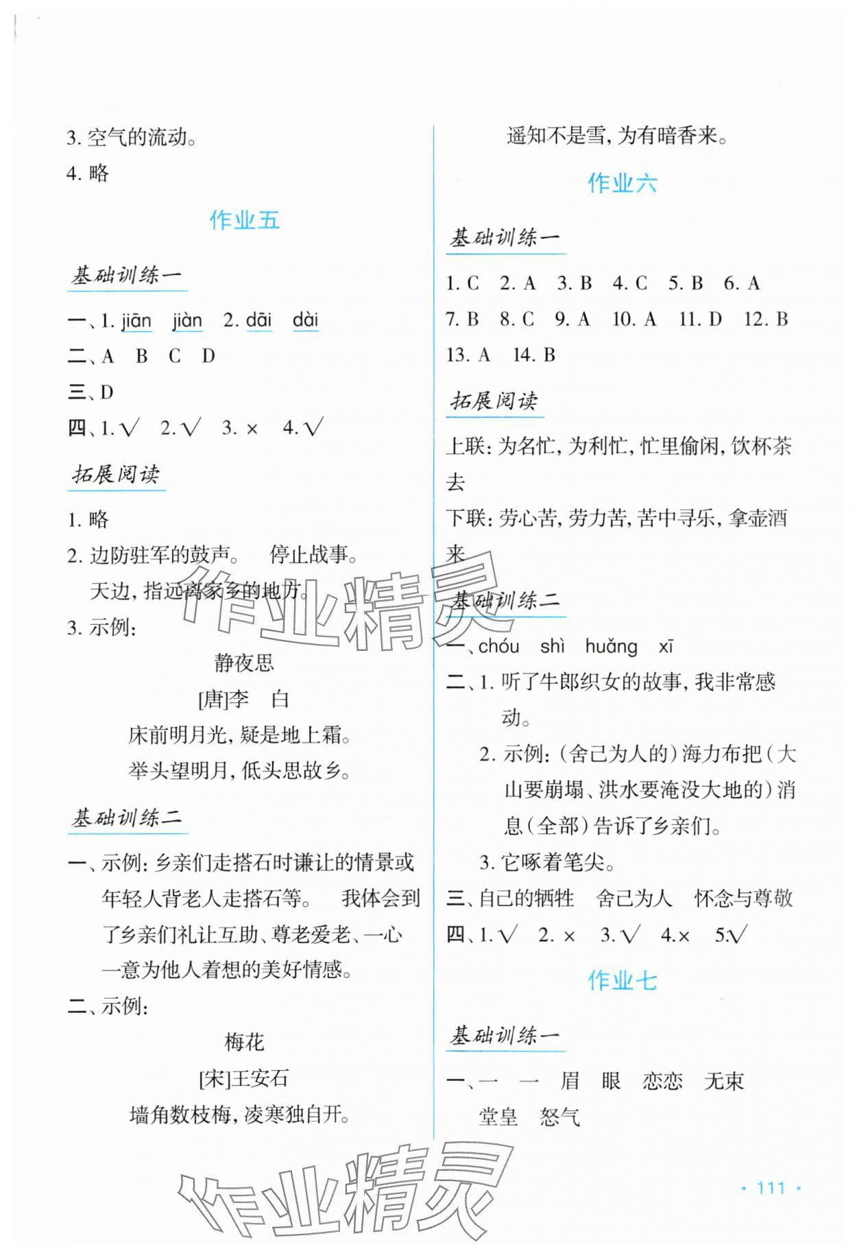 2024年假日语文寒假吉林出版集团股份有限公司五年级人教版 第3页