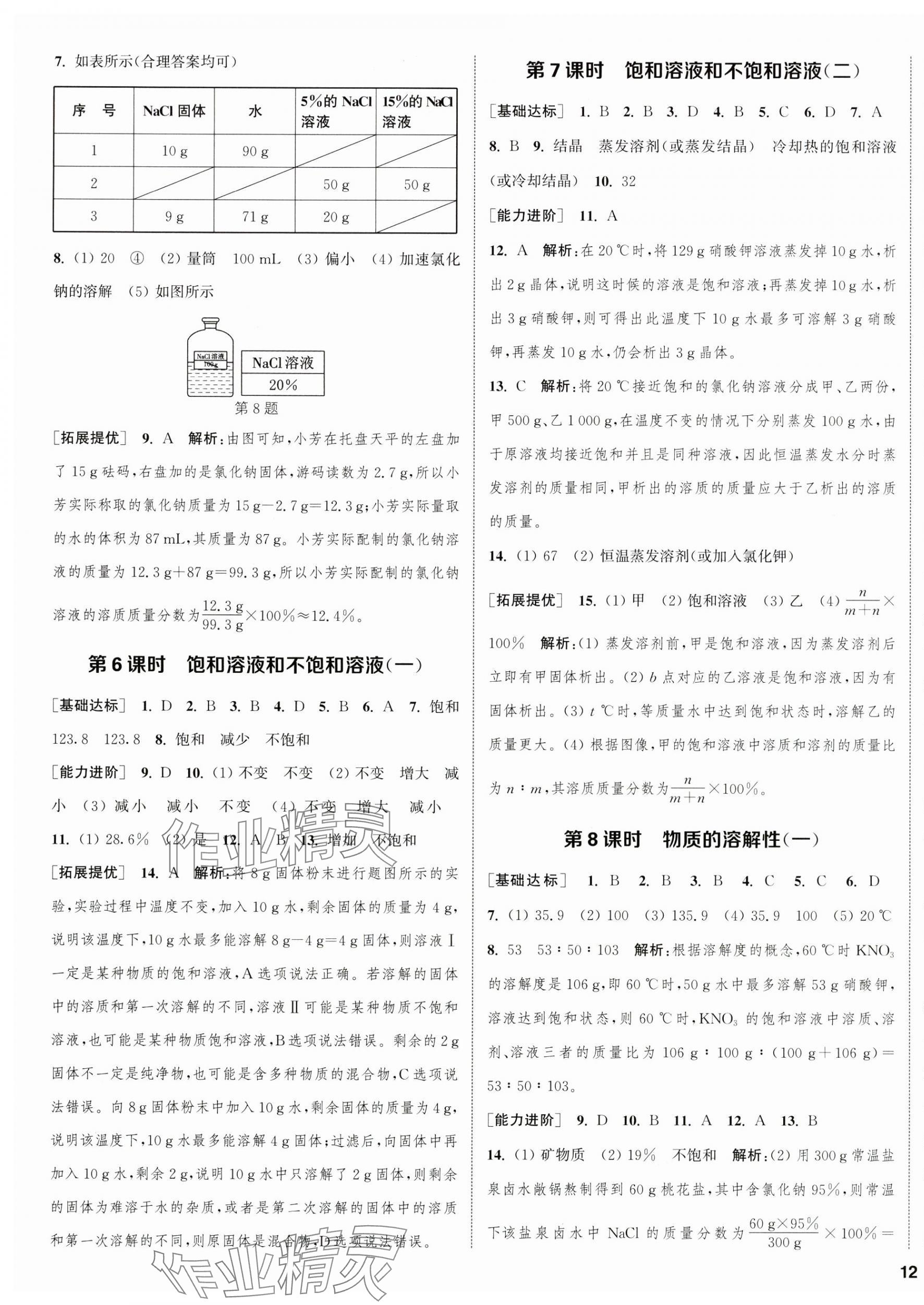 2025年金鑰匙提優(yōu)訓練課課練九年級化學下冊滬教版徐州專版 第3頁