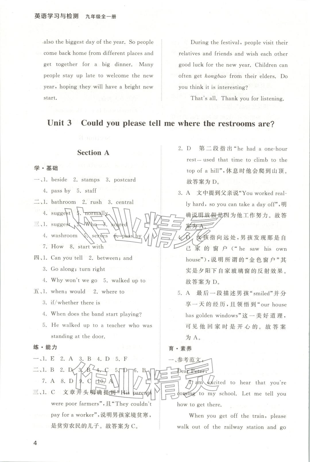 2025年新课程学习与检测九年级英语全一册人教版 第4页