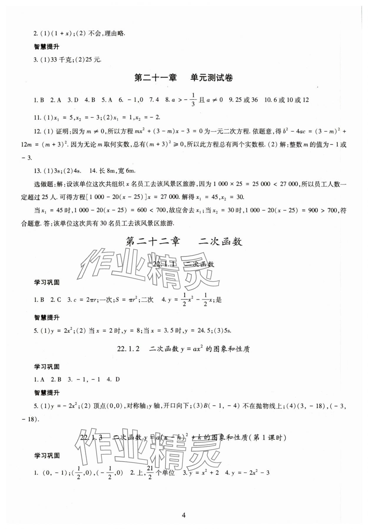 2023年智慧學習導學練九年級數(shù)學全一冊人教版 第4頁