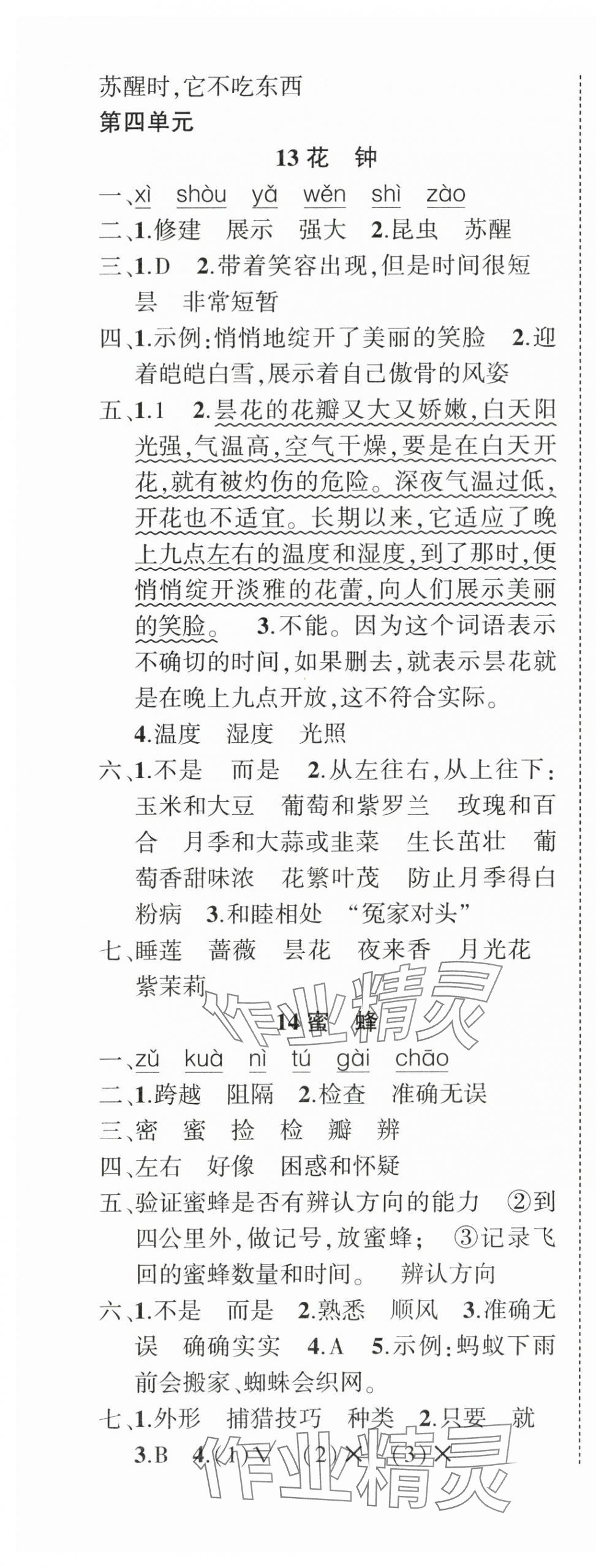 2024年状元成才路创优作业100分三年级语文下册人教版浙江专版 参考答案第9页