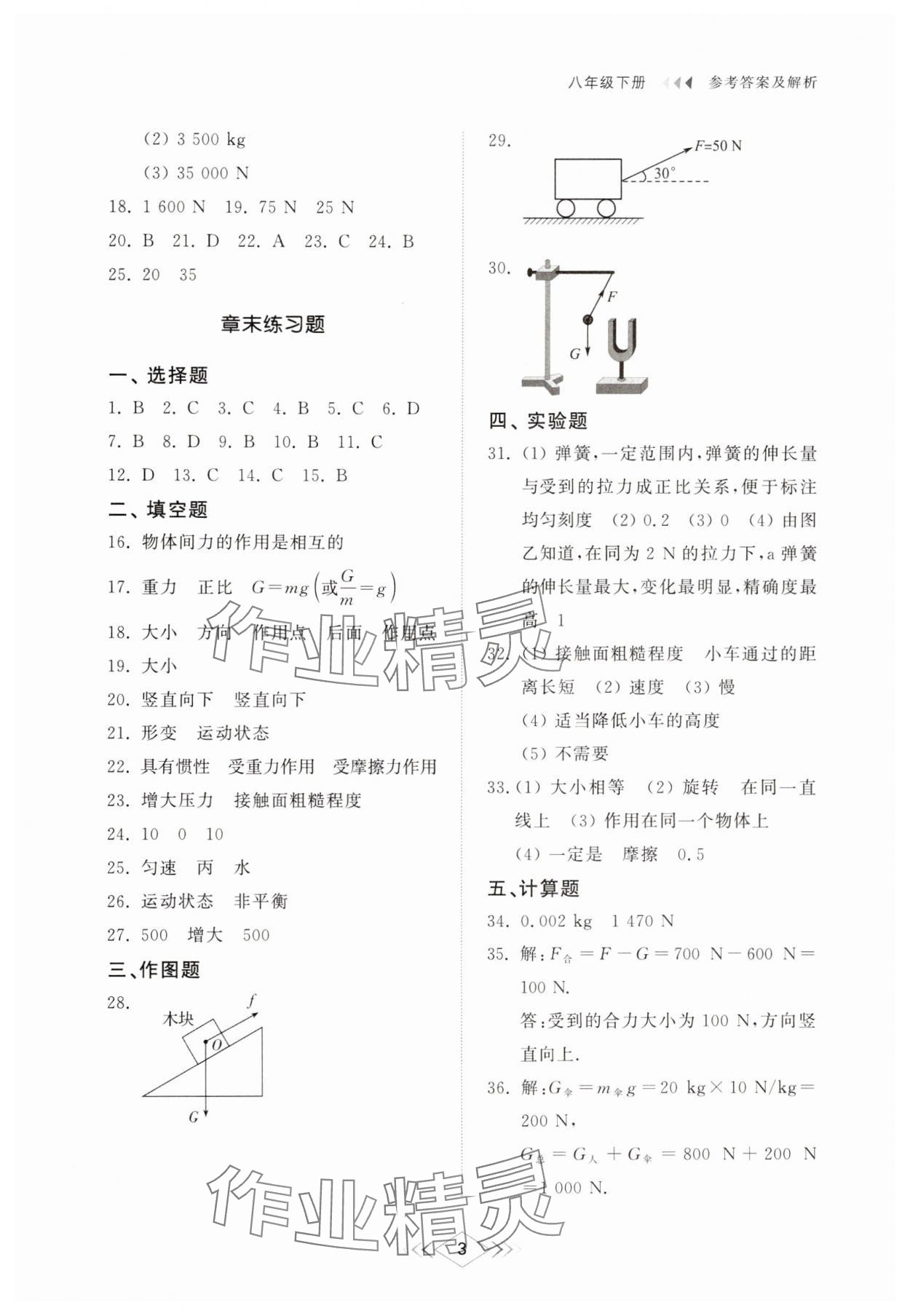 2025年綜合能力訓練八年級物理下冊魯科版54制 第3頁