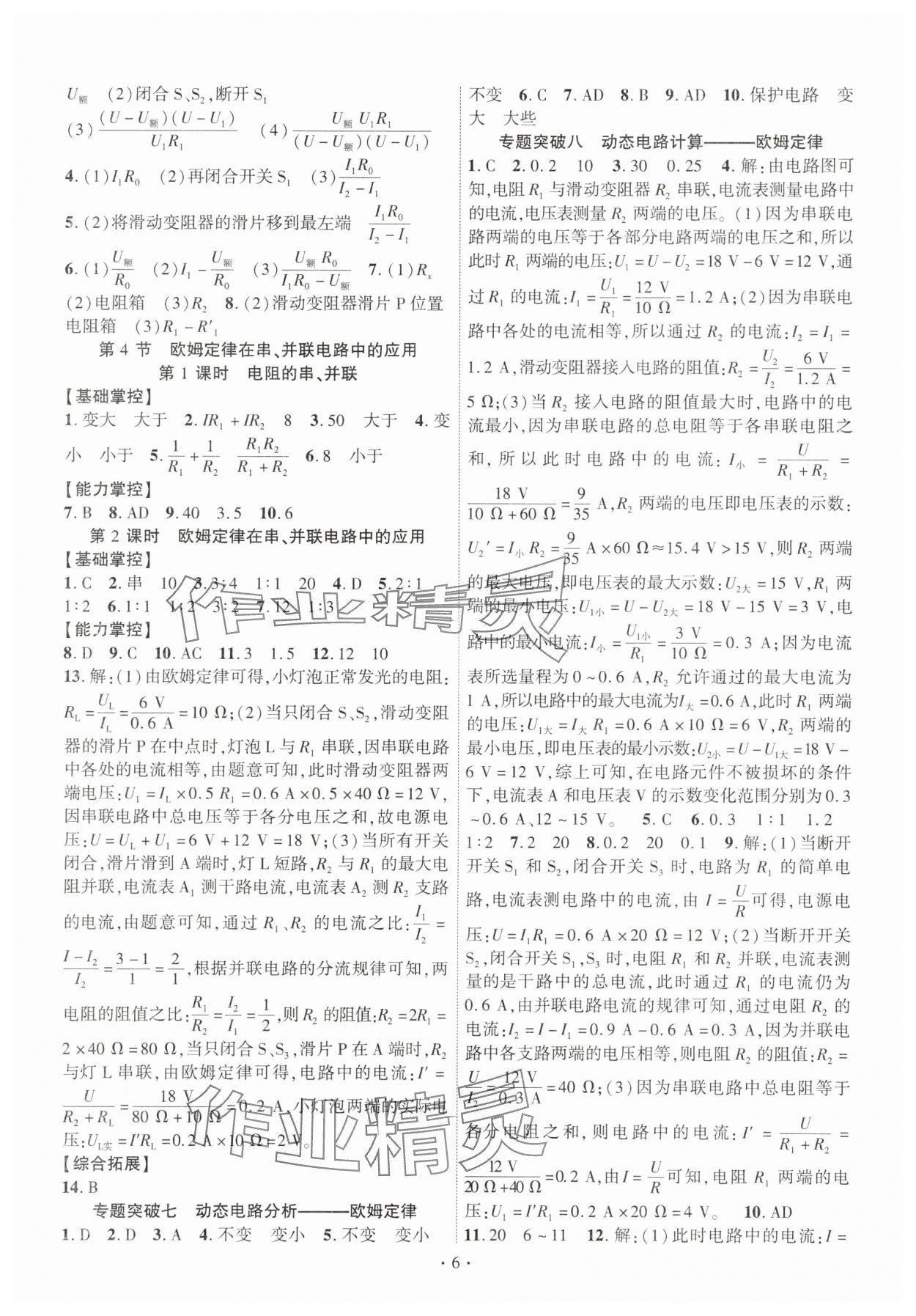 2025年课时掌控九年级物理全一册人教版 第6页