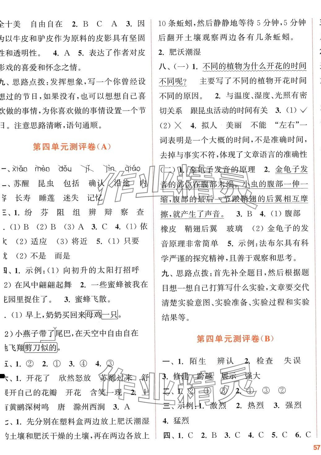 2024年通城學(xué)典全程測評卷三年級語文下冊人教版 第5頁