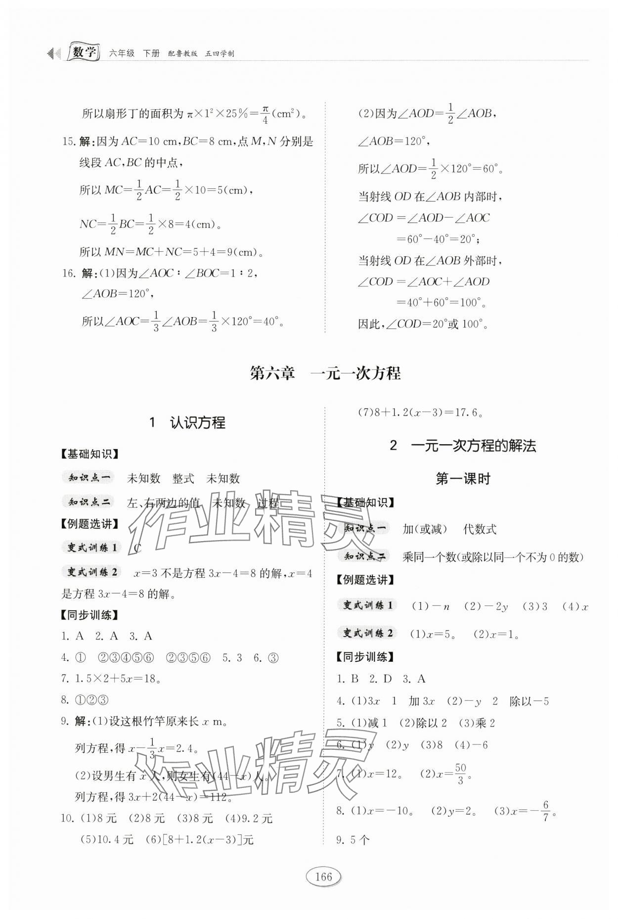 2025年同步練習(xí)冊山東友誼出版社六年級數(shù)學(xué)下冊魯教版五四制 第6頁