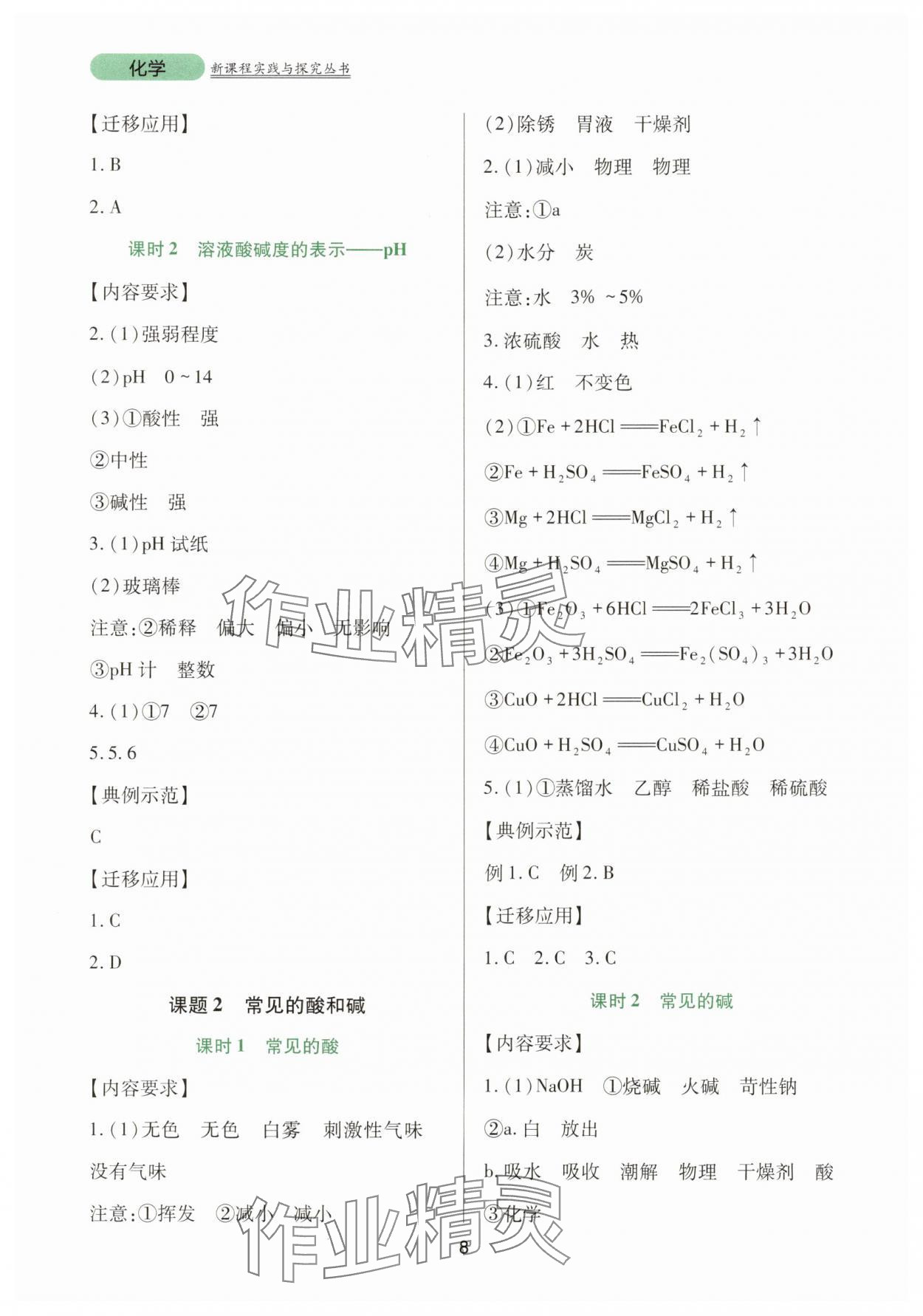 2025年新課程實(shí)踐與探究叢書九年級(jí)化學(xué)下冊(cè)人教版 第8頁