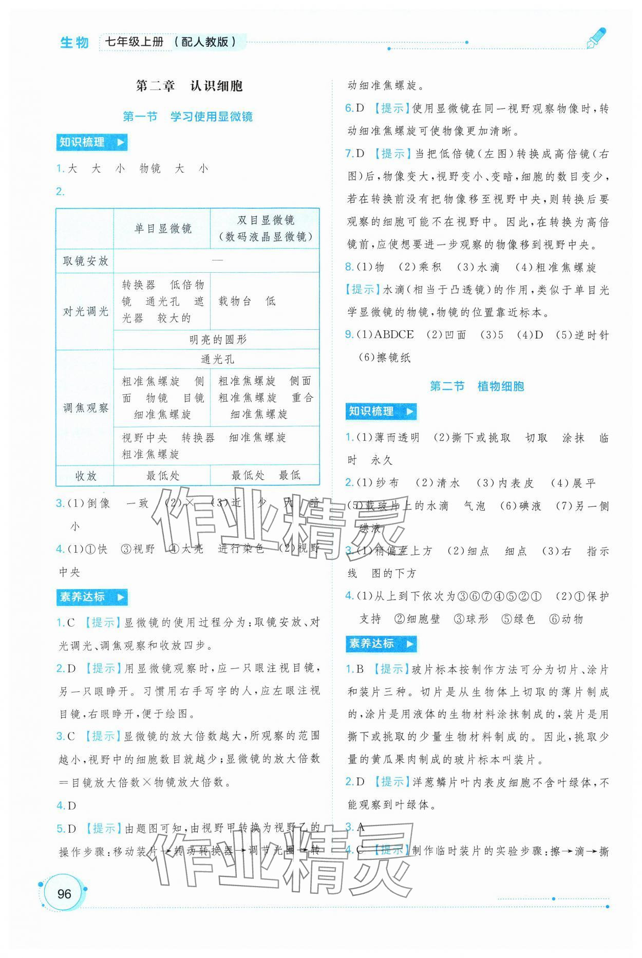 2024年新課程學(xué)習(xí)與測(cè)評(píng)同步學(xué)習(xí)七年級(jí)生物上冊(cè)人教版 第2頁