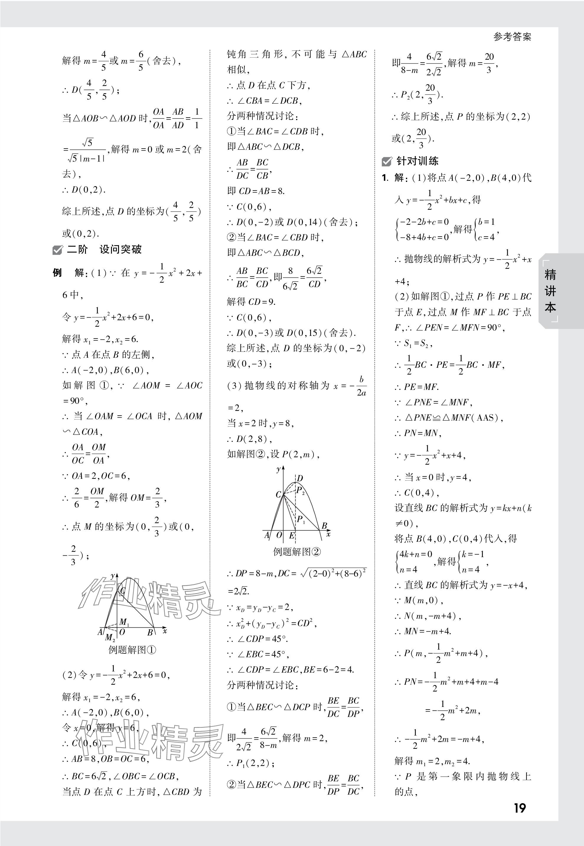 2024年萬(wàn)唯中考試題研究數(shù)學(xué)海南專版 參考答案第19頁(yè)