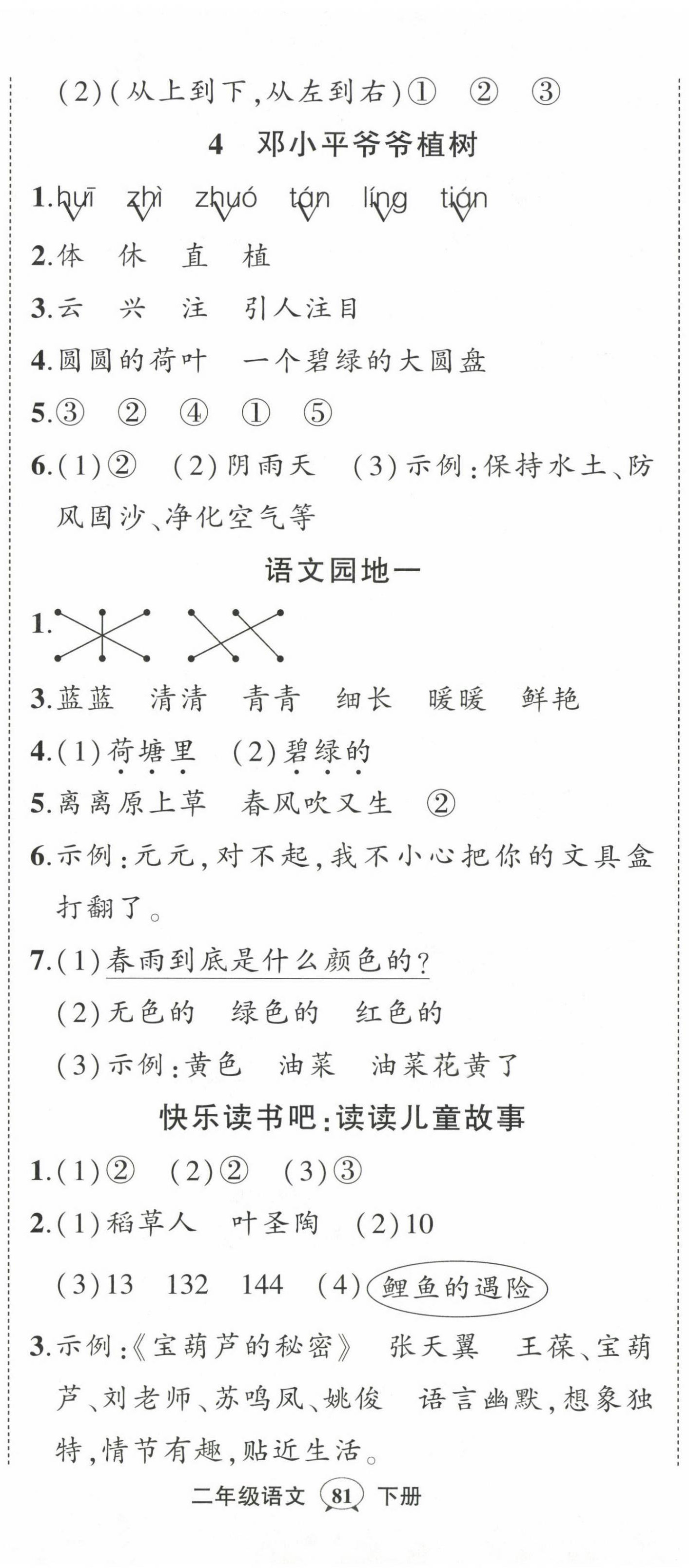 2024年状元成才路创优作业100分二年级语文下册人教版 第2页