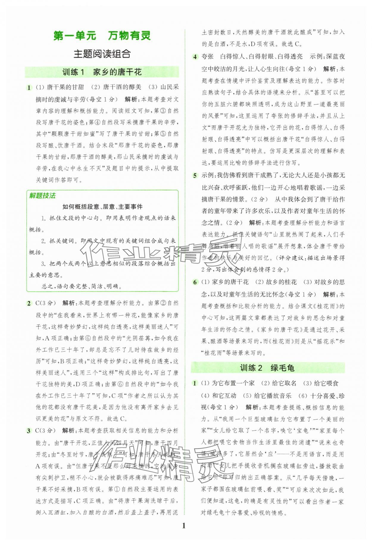 2025年通城学典组合训练五年级语文上册人教版 第1页