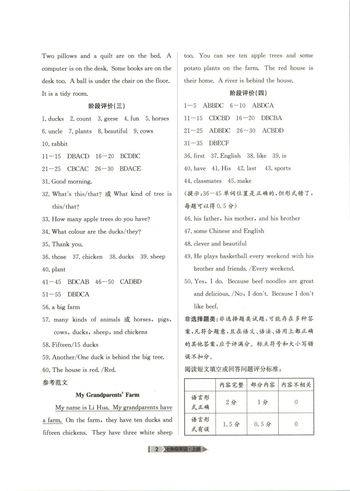 2025年全优标准卷七年级英语上册人教版 第2页