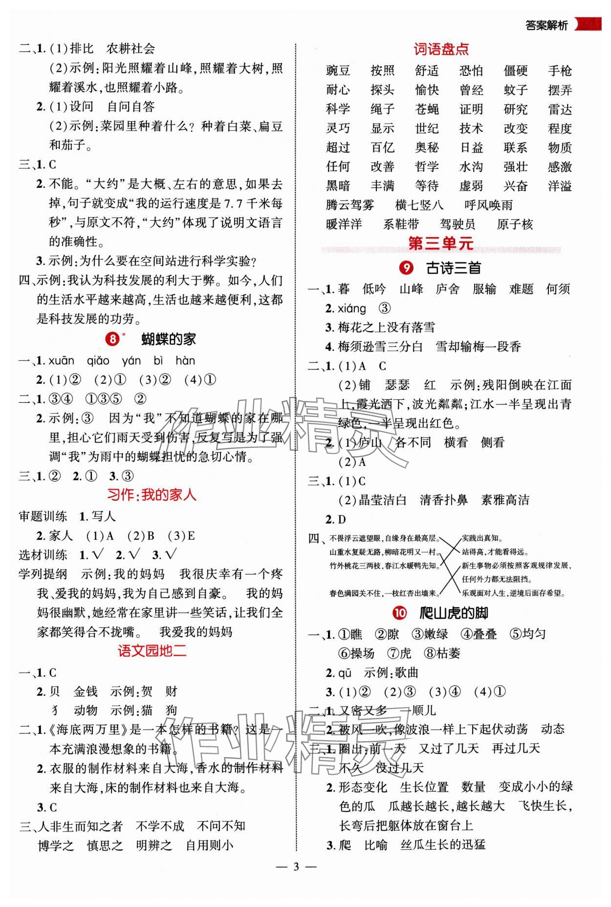 2025年细解巧练四年级语文上册人教版 第3页