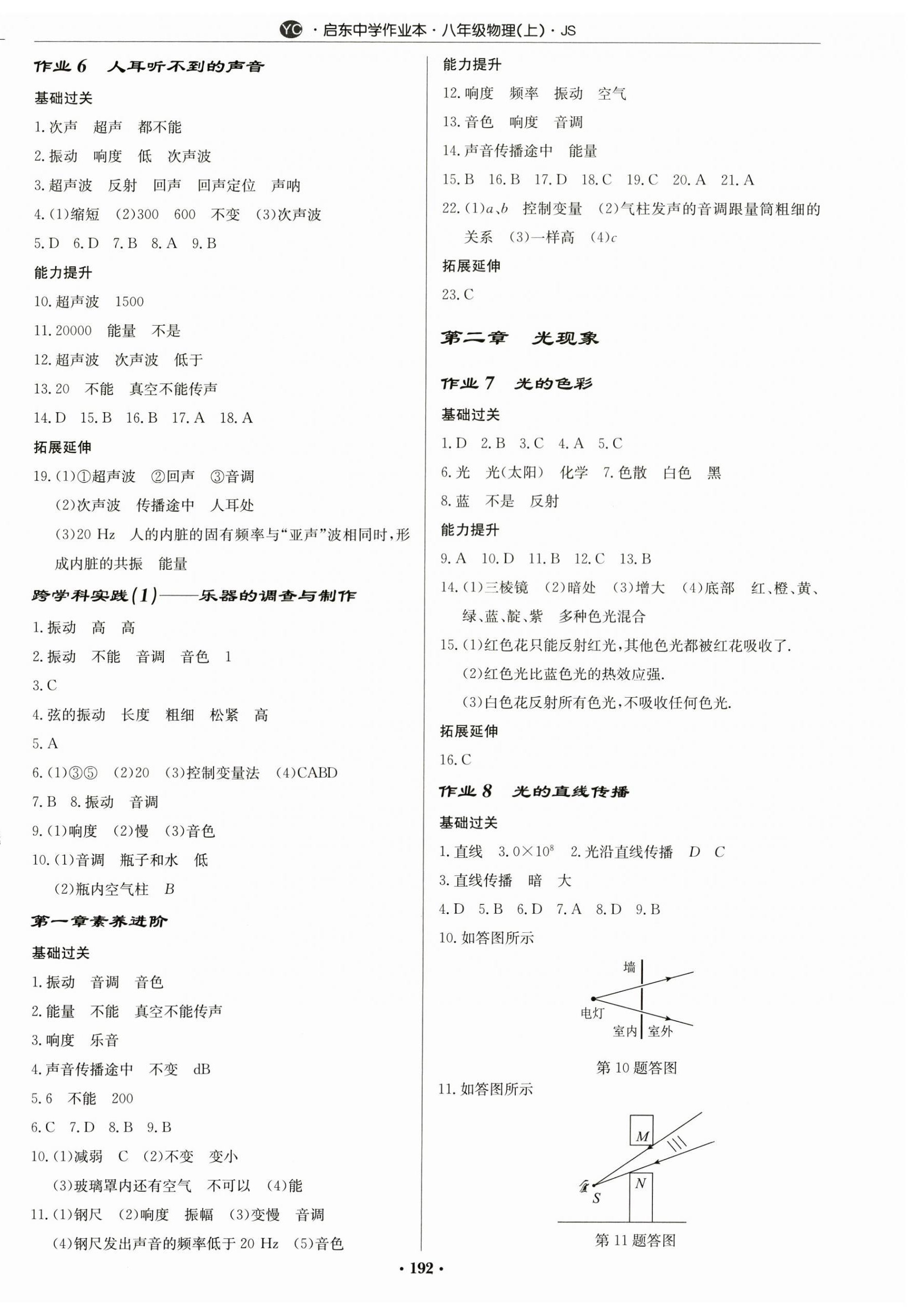 2024年啟東中學(xué)作業(yè)本八年級物理上冊蘇科版鹽城專版 第2頁