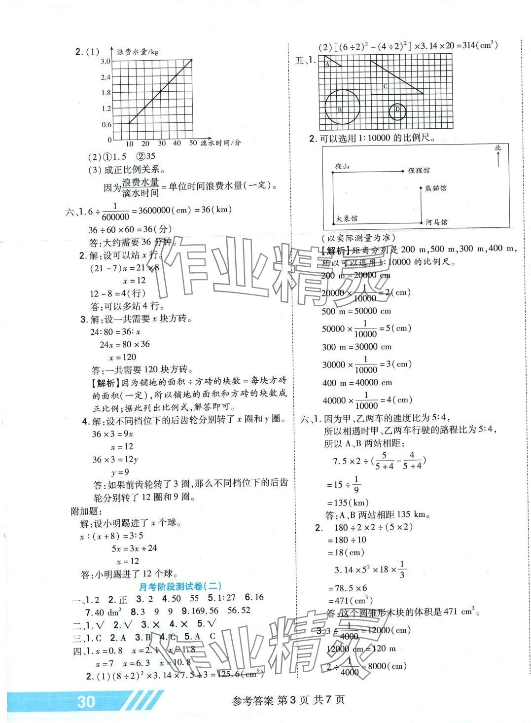 2024年全優(yōu)考王六年級(jí)數(shù)學(xué)下冊(cè)人教版 參考答案第3頁