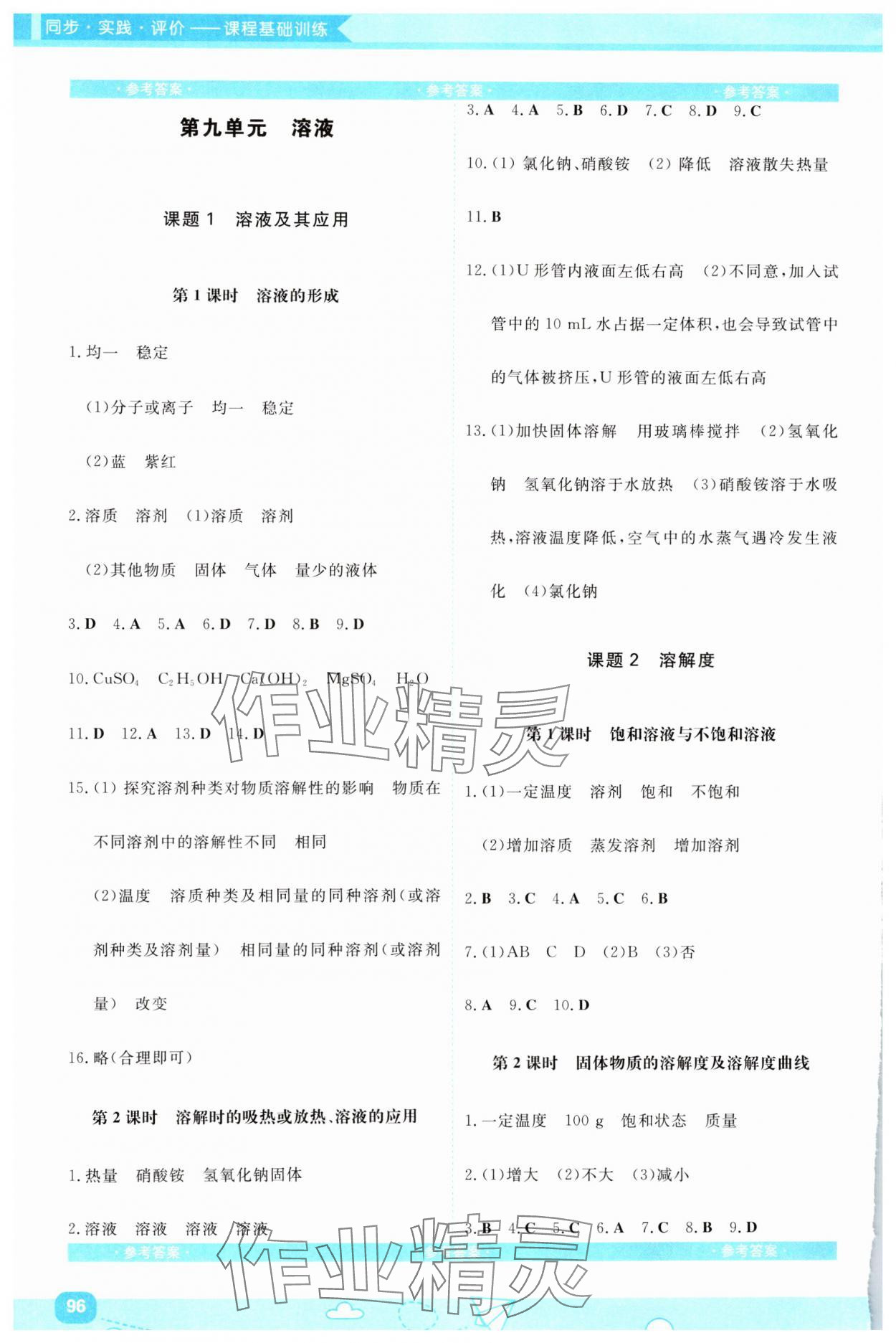 2025年同步實踐評價課程基礎訓練湖南少年兒童出版社九年級化學下冊人教版 第4頁