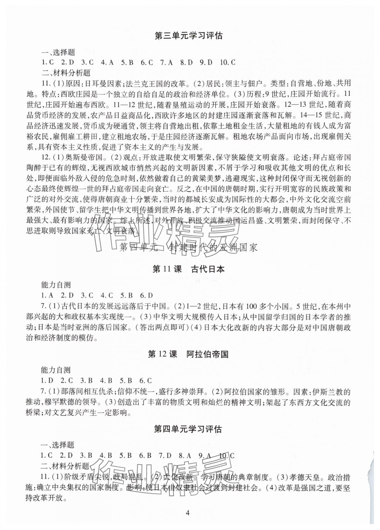 2025年智慧学习导学练九年级历史全一册人教版 第4页