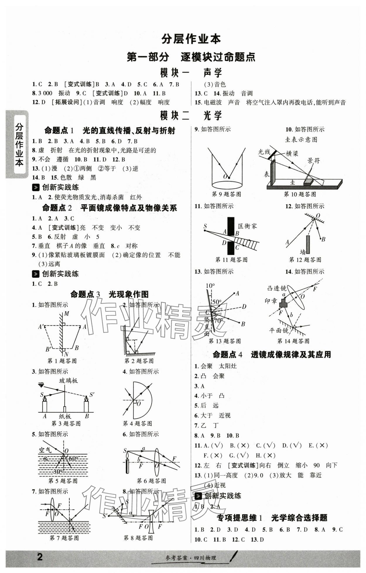 2025年一戰(zhàn)成名新中考物理中考四川專版 參考答案第1頁