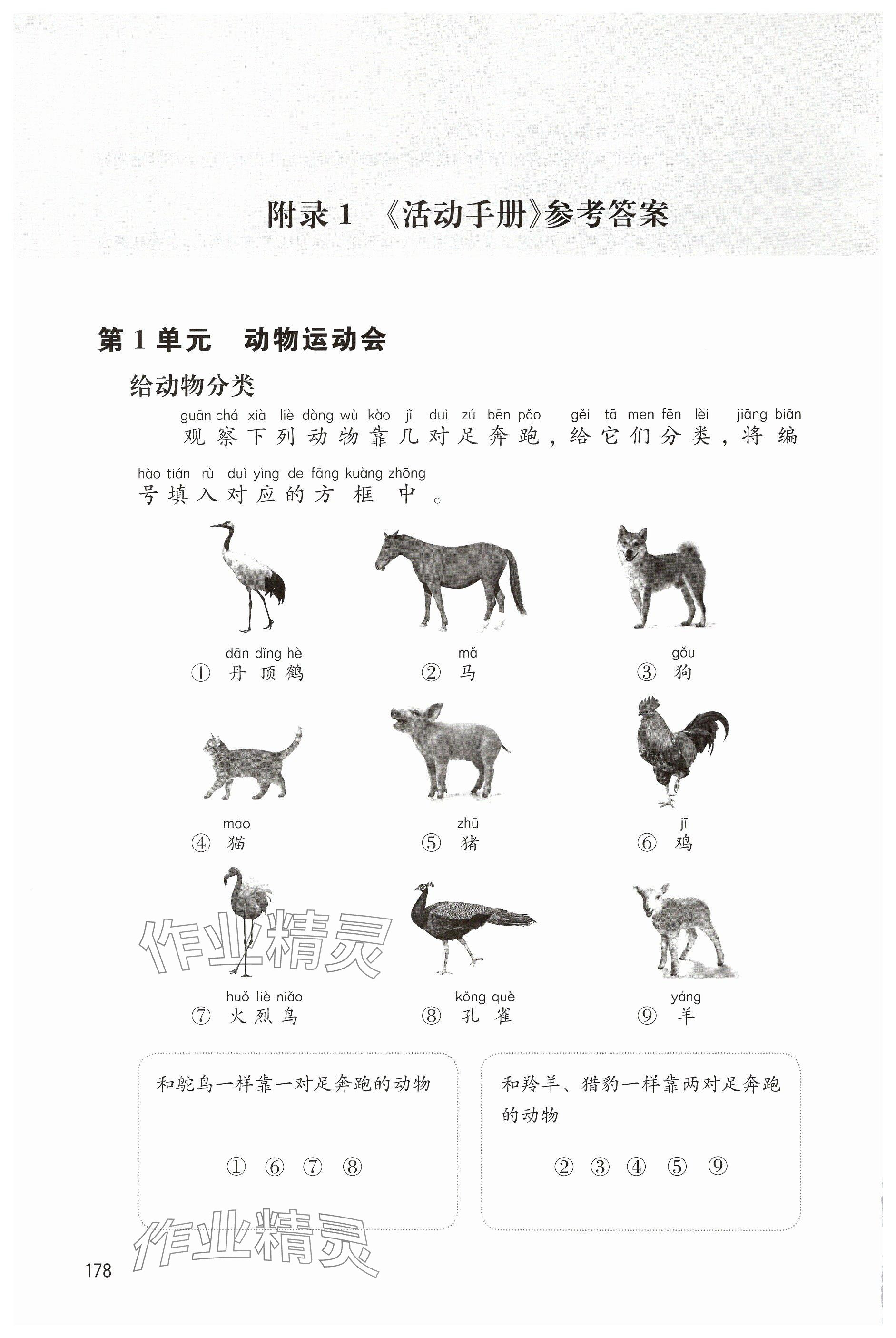 2025年科學(xué)活動(dòng)手冊(cè)一年級(jí)科學(xué)下冊(cè)滬教版五四制 參考答案第1頁(yè)