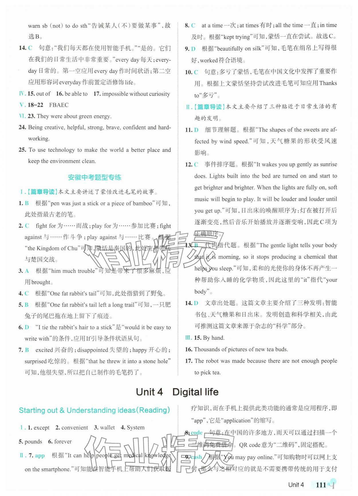 2025年绿卡初中创新题八年级英语上册外研版安徽专版&nbsp;参考答案第13页