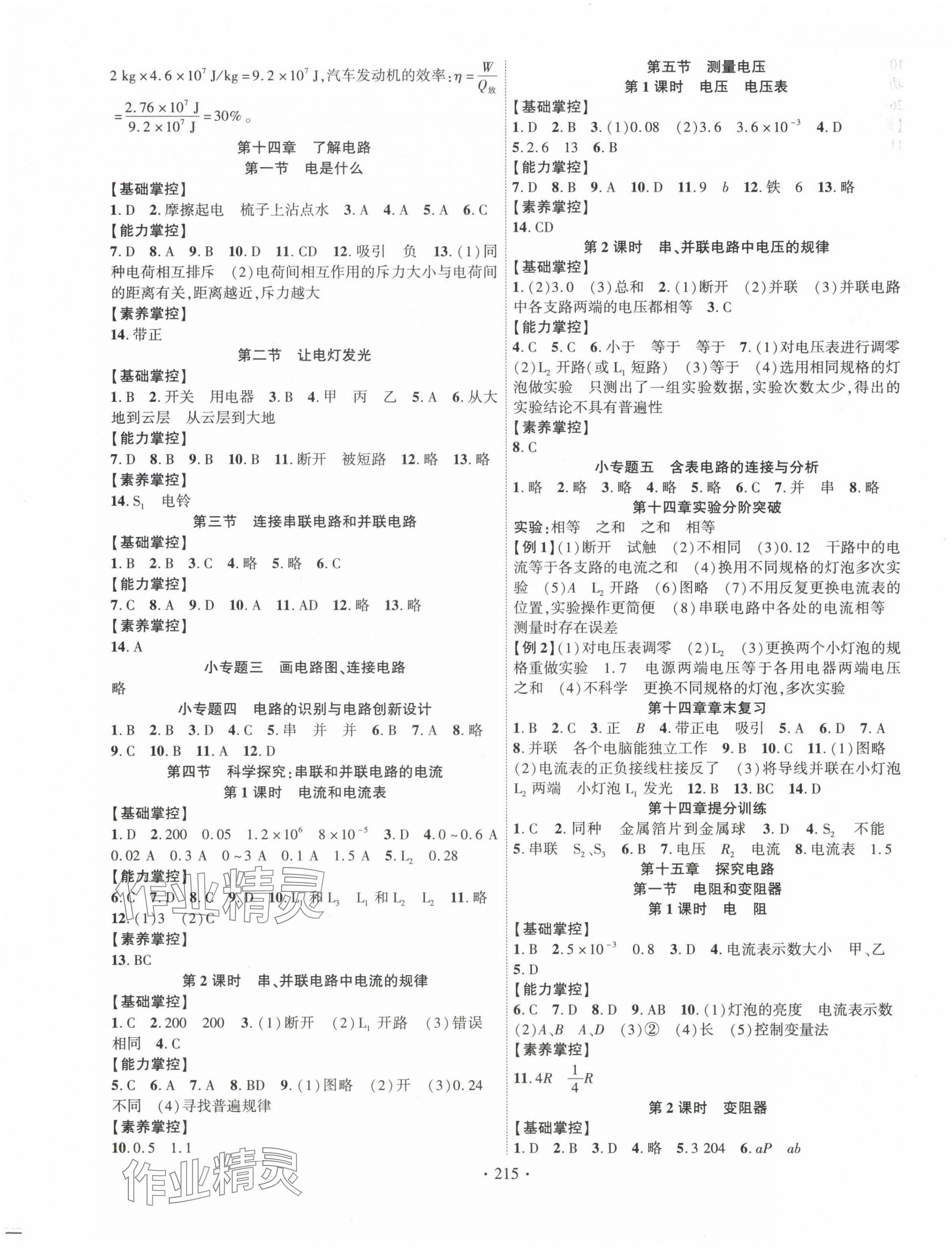 2024年课时掌控九年级物理全一册沪科版 第3页