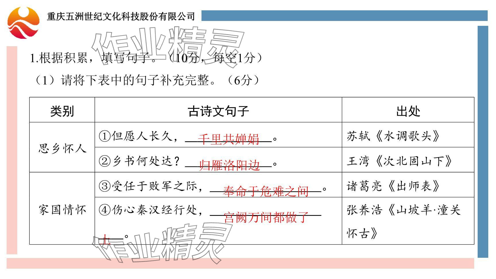 2024年學習指要綜合本九年級語文 參考答案第3頁