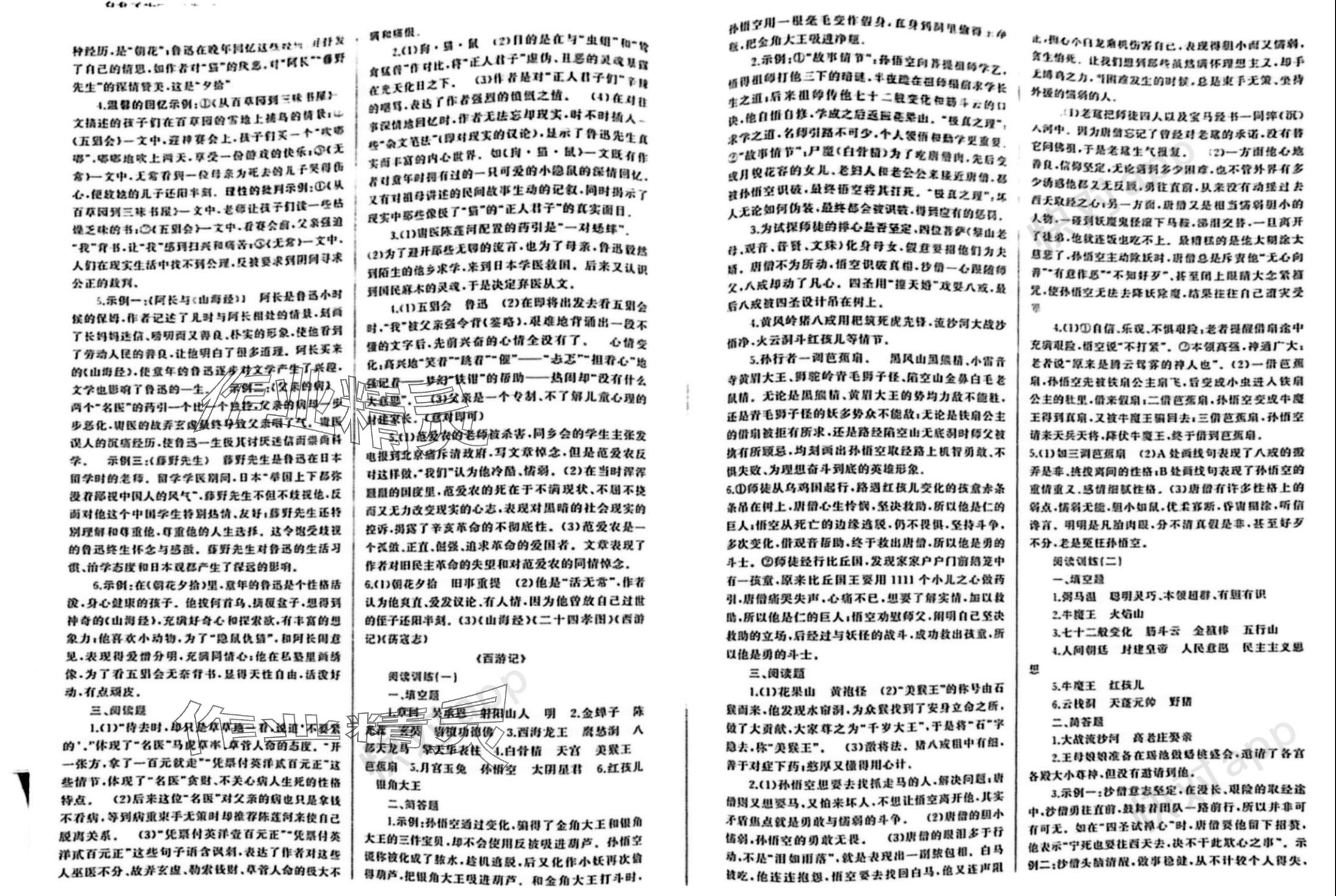 2023年名著零距离语文 参考答案第2页