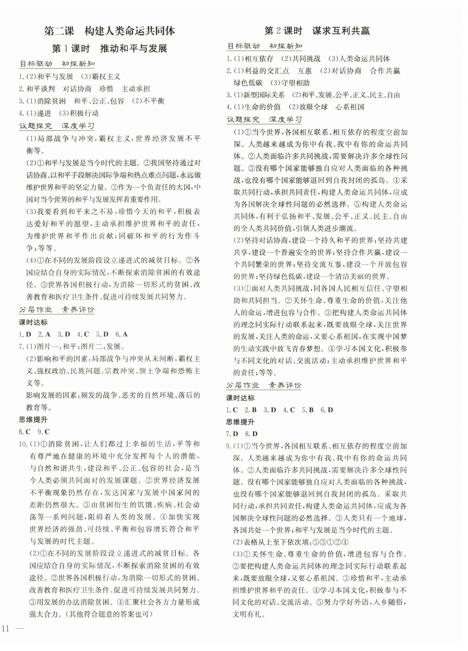 2025年初中同步學習導與練導學探究案九年級道德與法治下冊人教版 第2頁