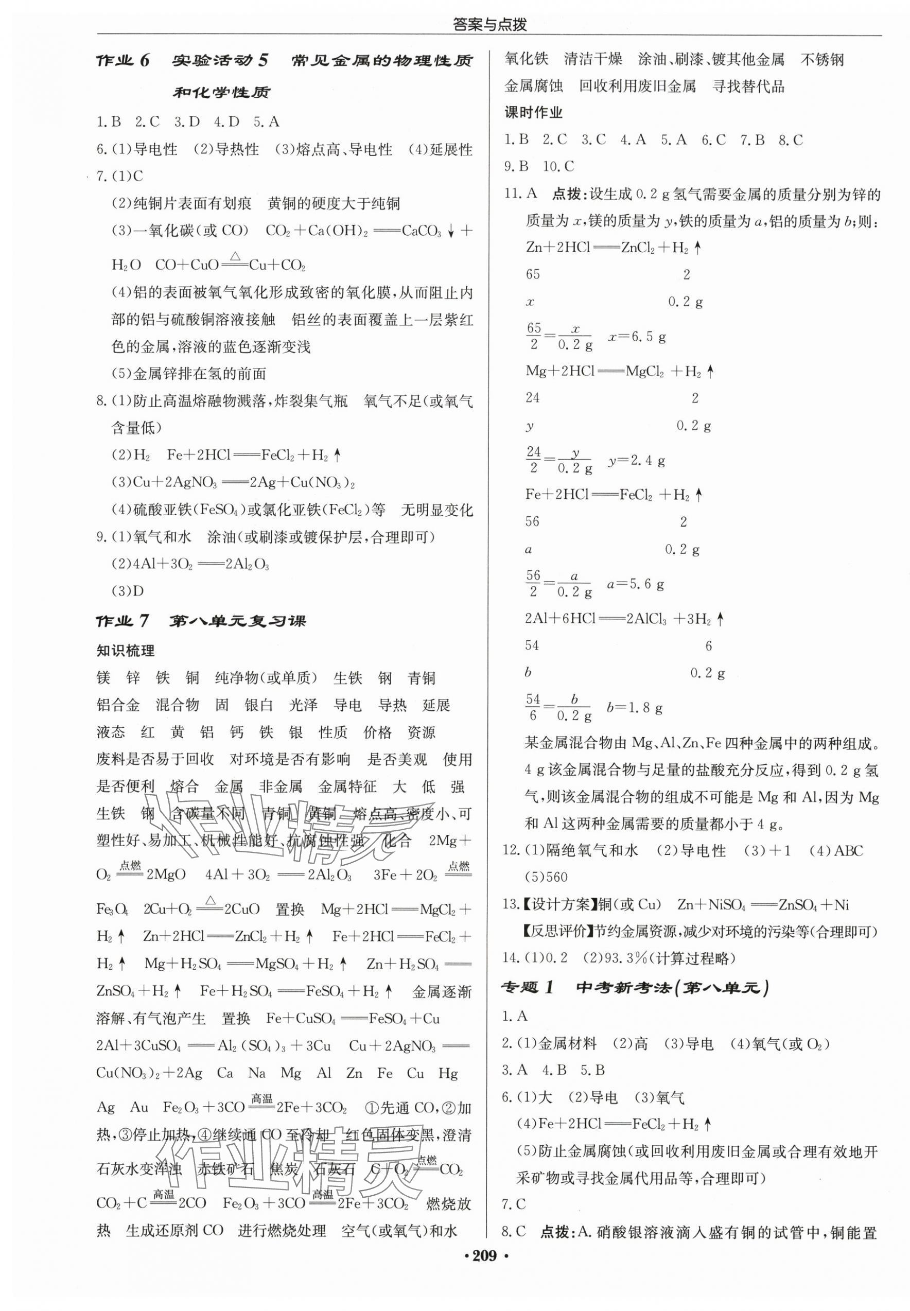 2025年啟東中學作業(yè)本九年級化學下冊人教版鹽城專版 第3頁