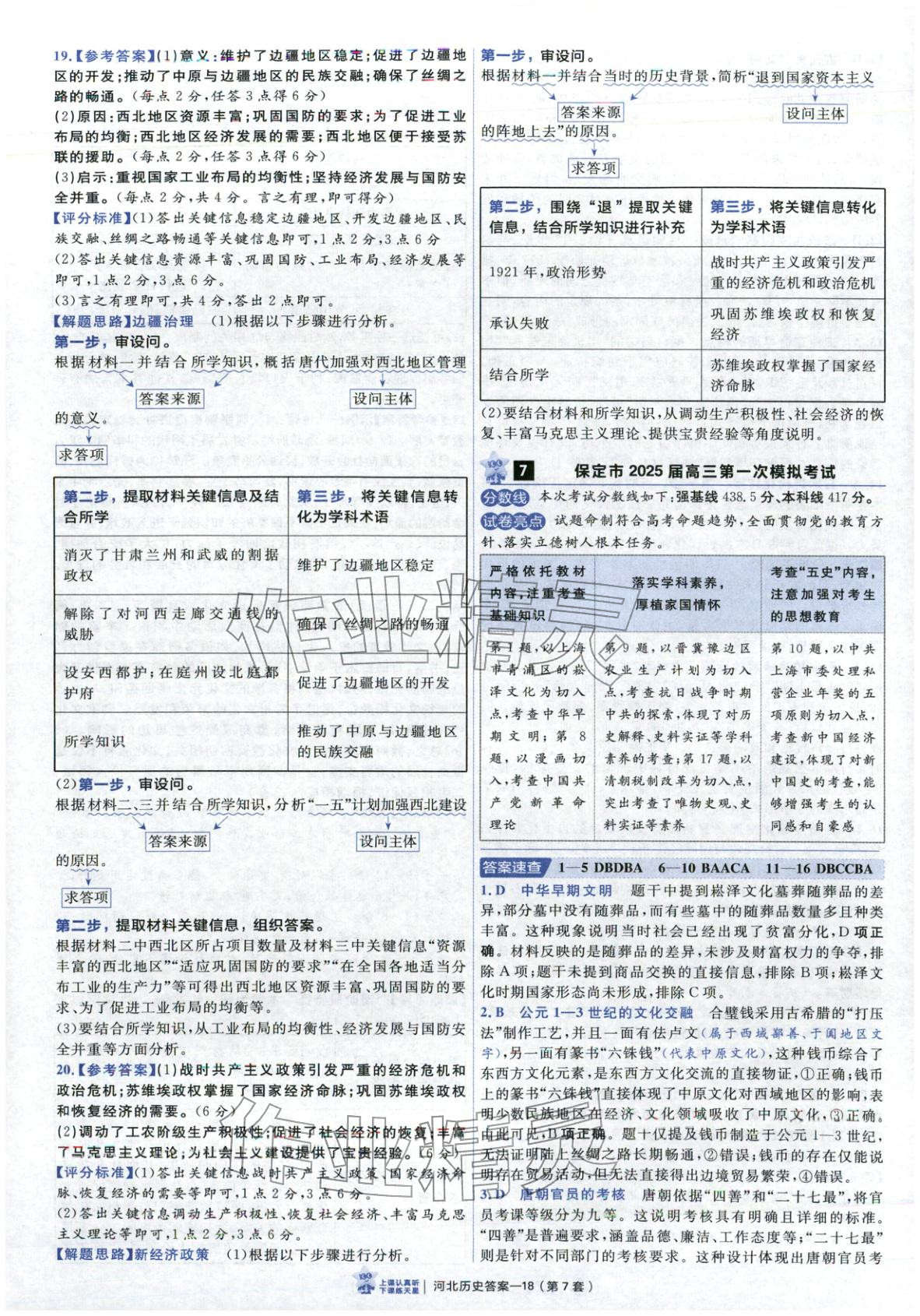 2026年金考卷優秀模擬試卷匯編45套高中歷史河北專版 第18頁