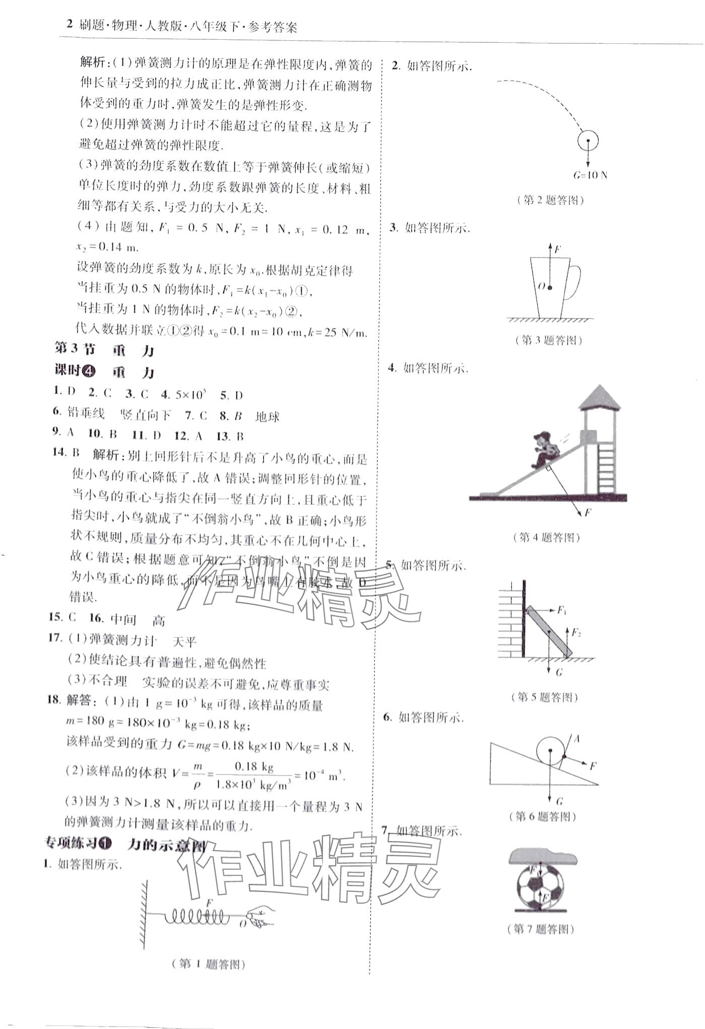 2024年北大绿卡刷题八年级物理下册人教版 第2页