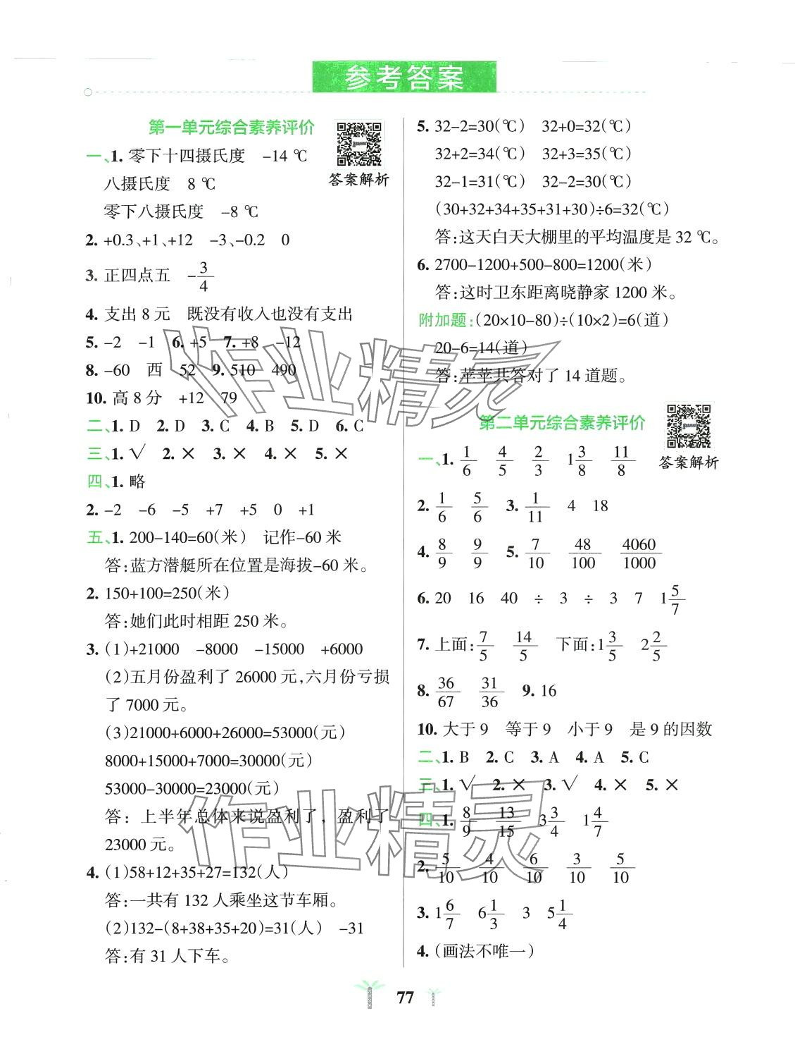 2024年小學學霸沖A卷五年級數(shù)學下冊青島版山東專版 第1頁