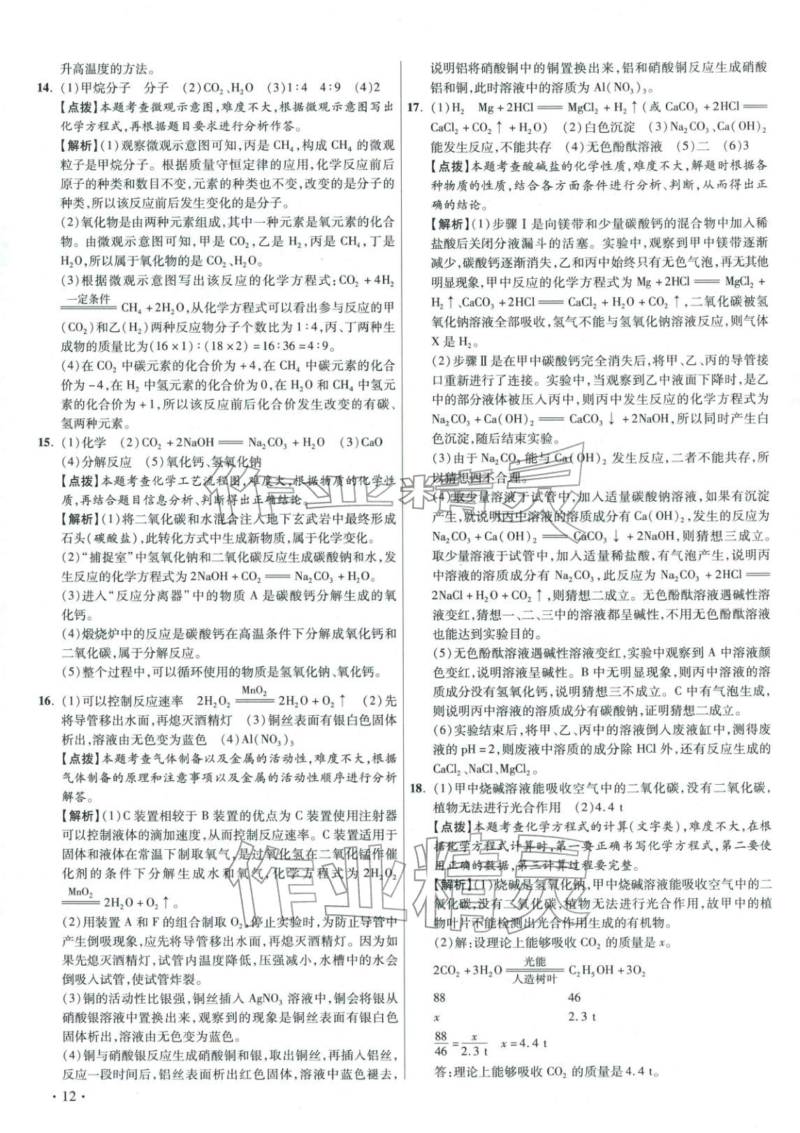 2026年重点名校冲刺中考真卷化学河北专版&nbsp;第12页