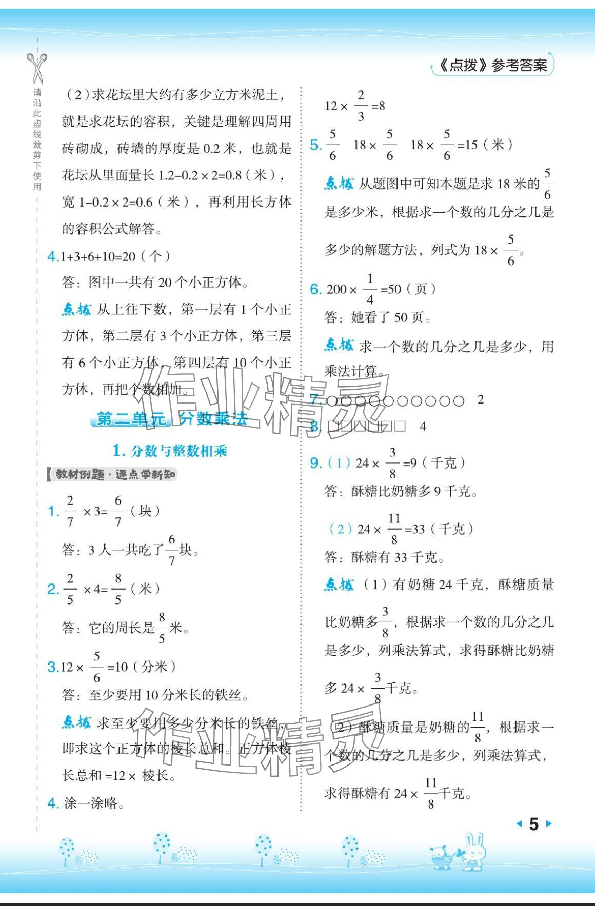 2024年特高級教師點撥六年級數(shù)學上冊蘇教版 參考答案第5頁