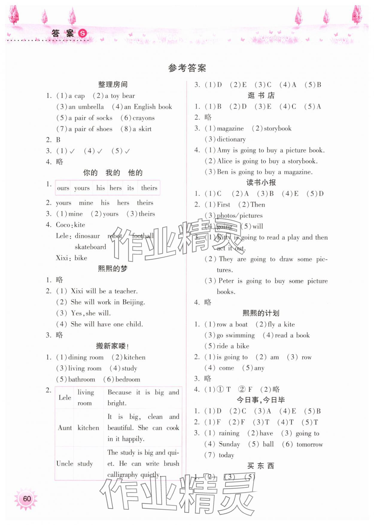 2025年暑假作業(yè)本希望出版社五年級(jí)英語(yǔ)滬教版 參考答案第1頁(yè)