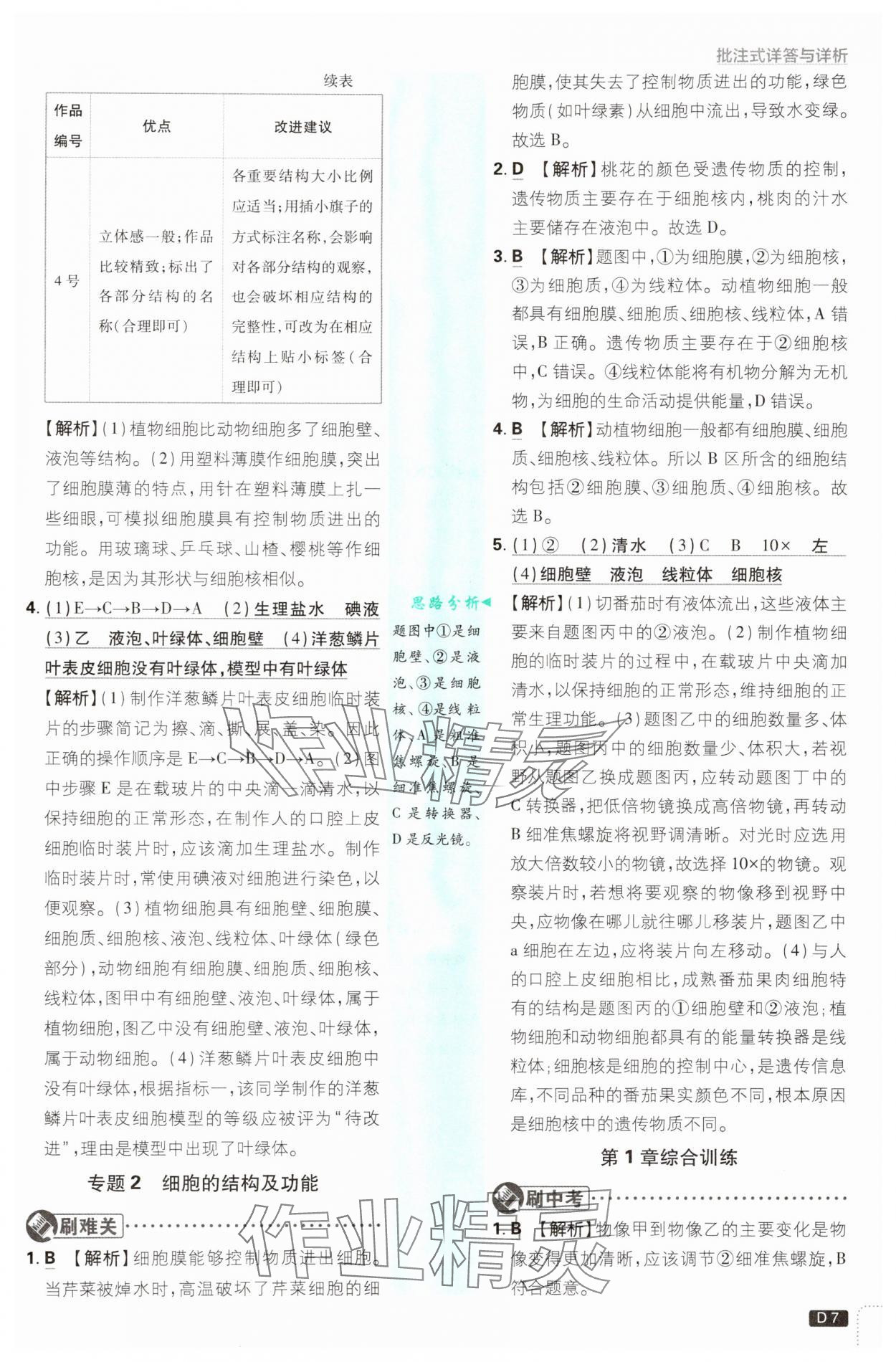 2025年初中必刷題七年級生物上冊蘇教版 第7頁