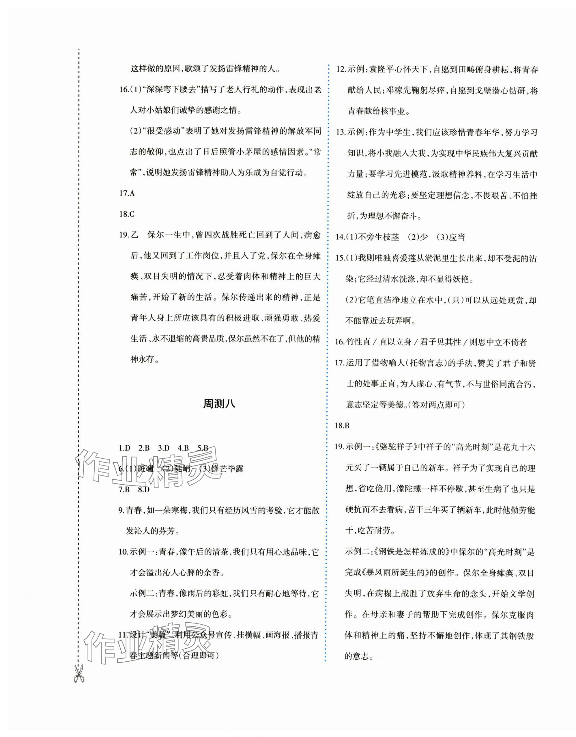 2025年優(yōu)學(xué)1+1評(píng)價(jià)與測(cè)試七年級(jí)語(yǔ)文下冊(cè)人教版 第5頁(yè)
