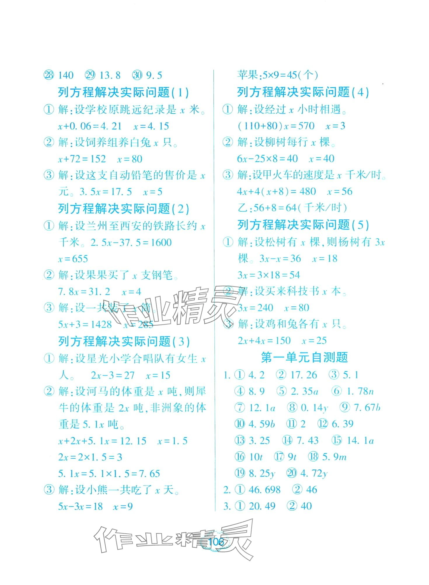 2024年新思维口算题卡五年级数学下册苏教版 第2页
