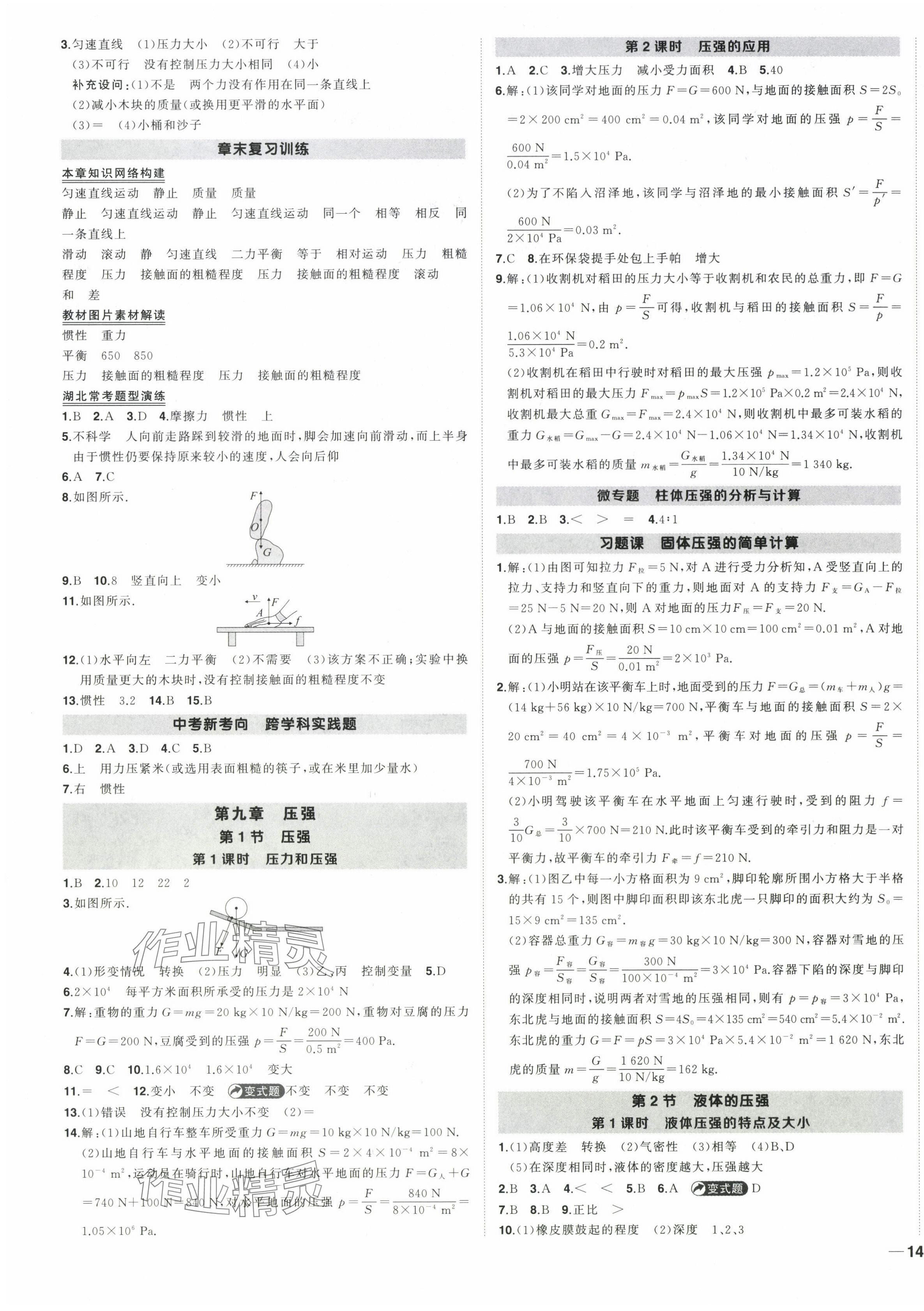 2025年狀元成才路創(chuàng)優(yōu)作業(yè)八年級物理下冊人教版湖北專版 第3頁