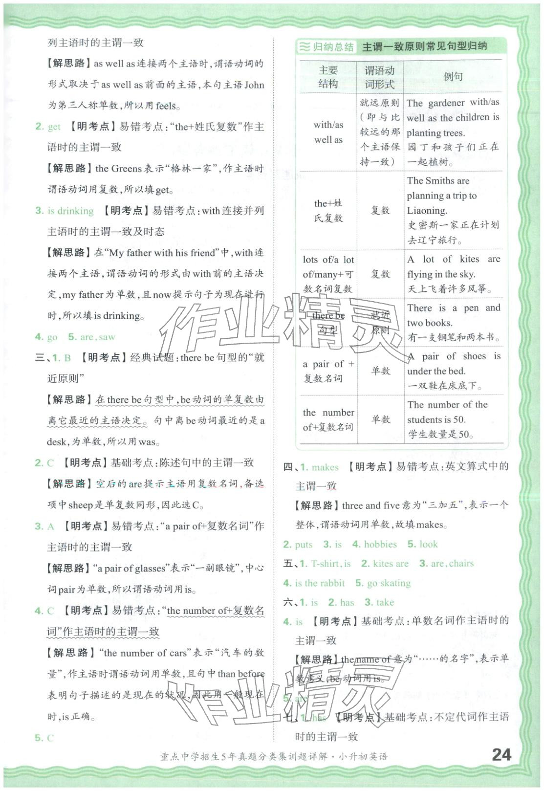 2026年重点中学招生5年真题分类集训小升初英语&nbsp;第24页