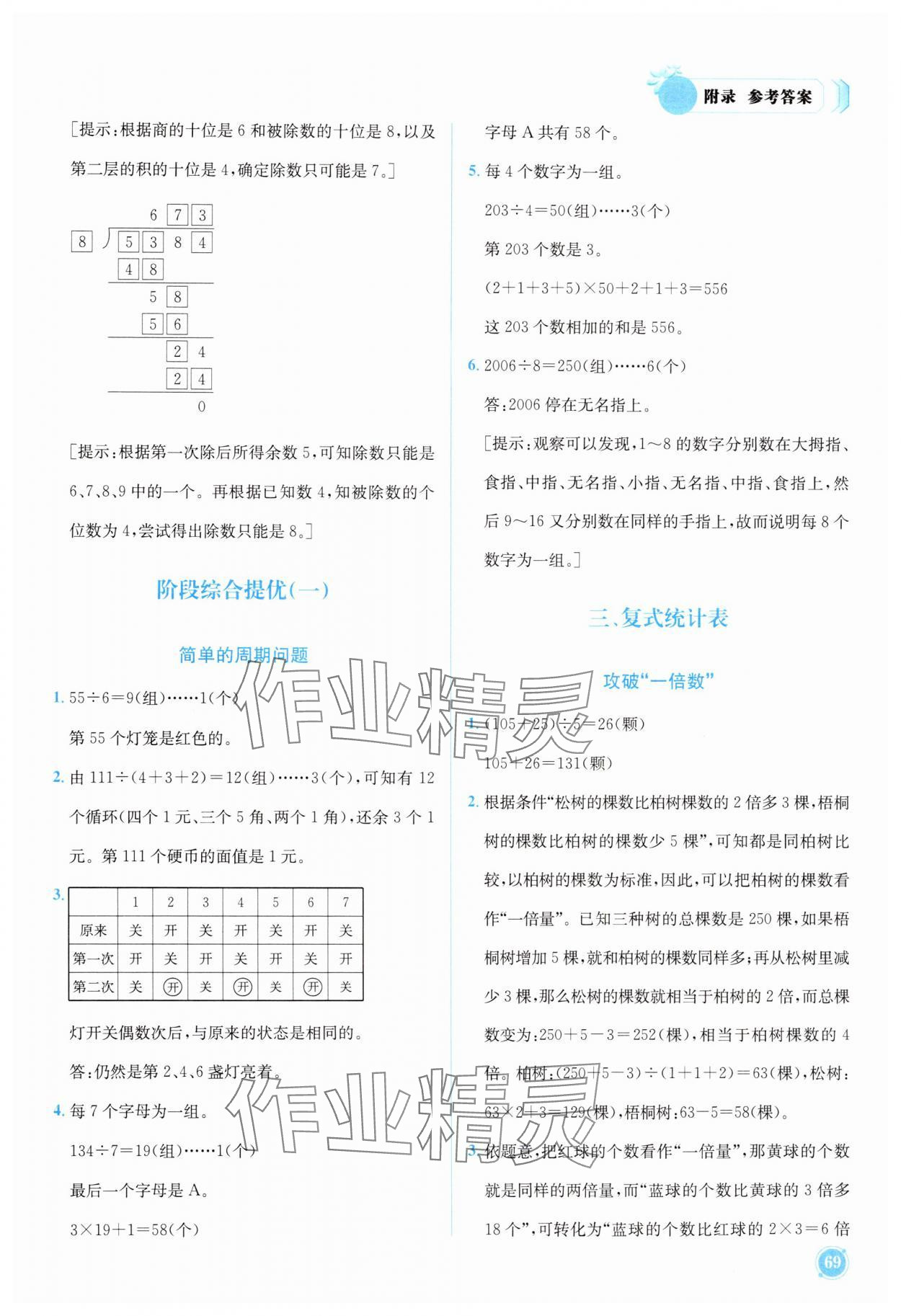 2025年黃岡小狀元培優(yōu)周課堂三年級(jí)數(shù)學(xué)下冊(cè)人教版 第3頁(yè)