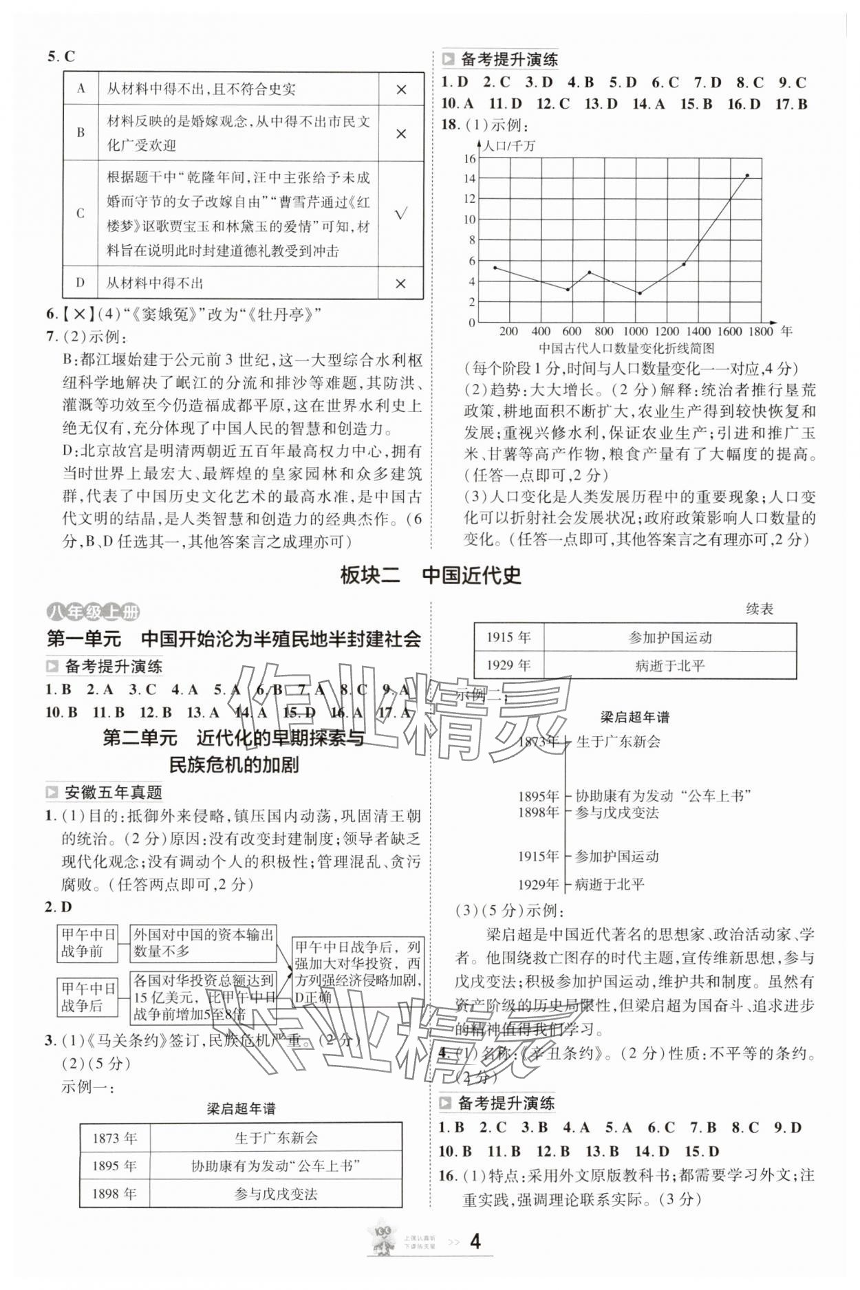 2025年中考幫歷史安徽專版 參考答案第3頁