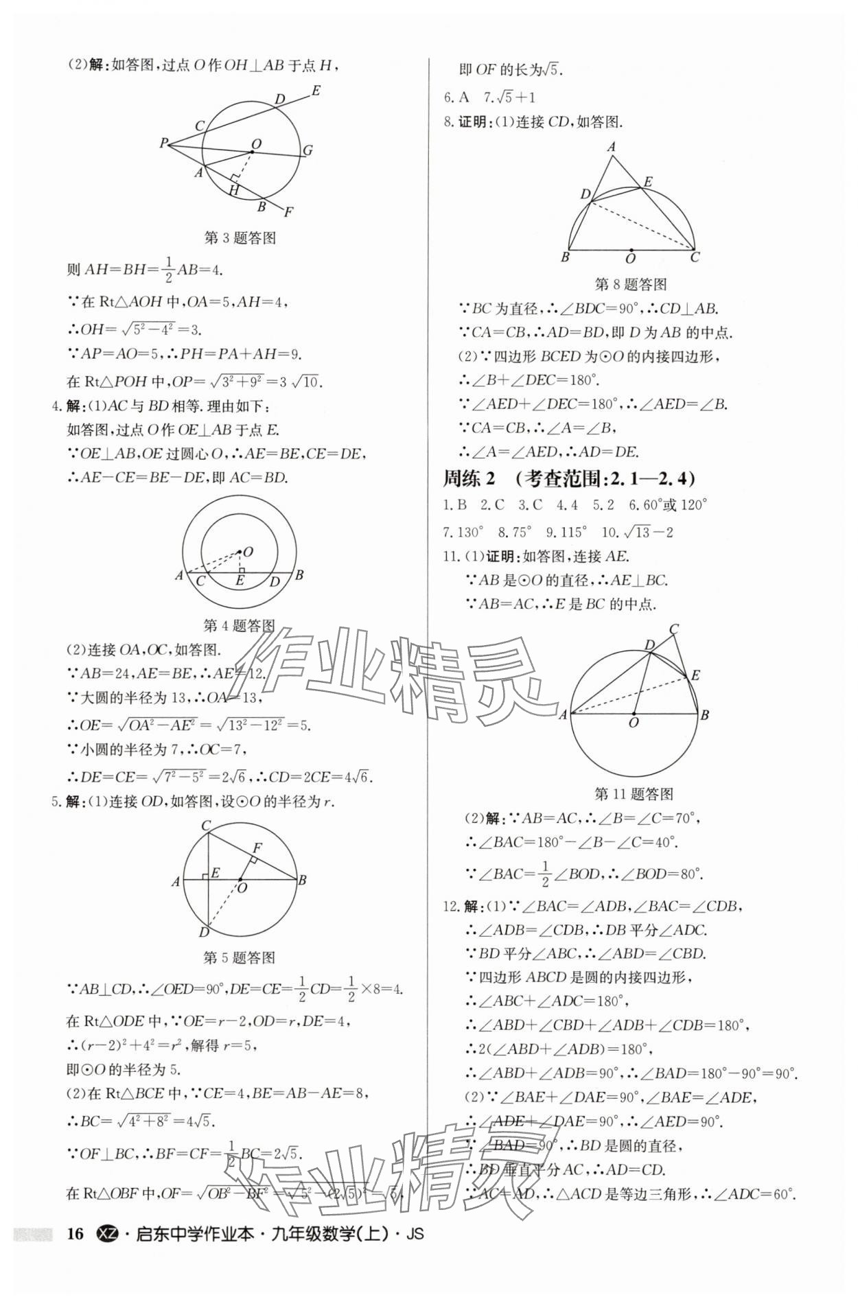 2025年啟東中學作業(yè)本九年級數(shù)學上冊蘇科版徐州專版 第16頁